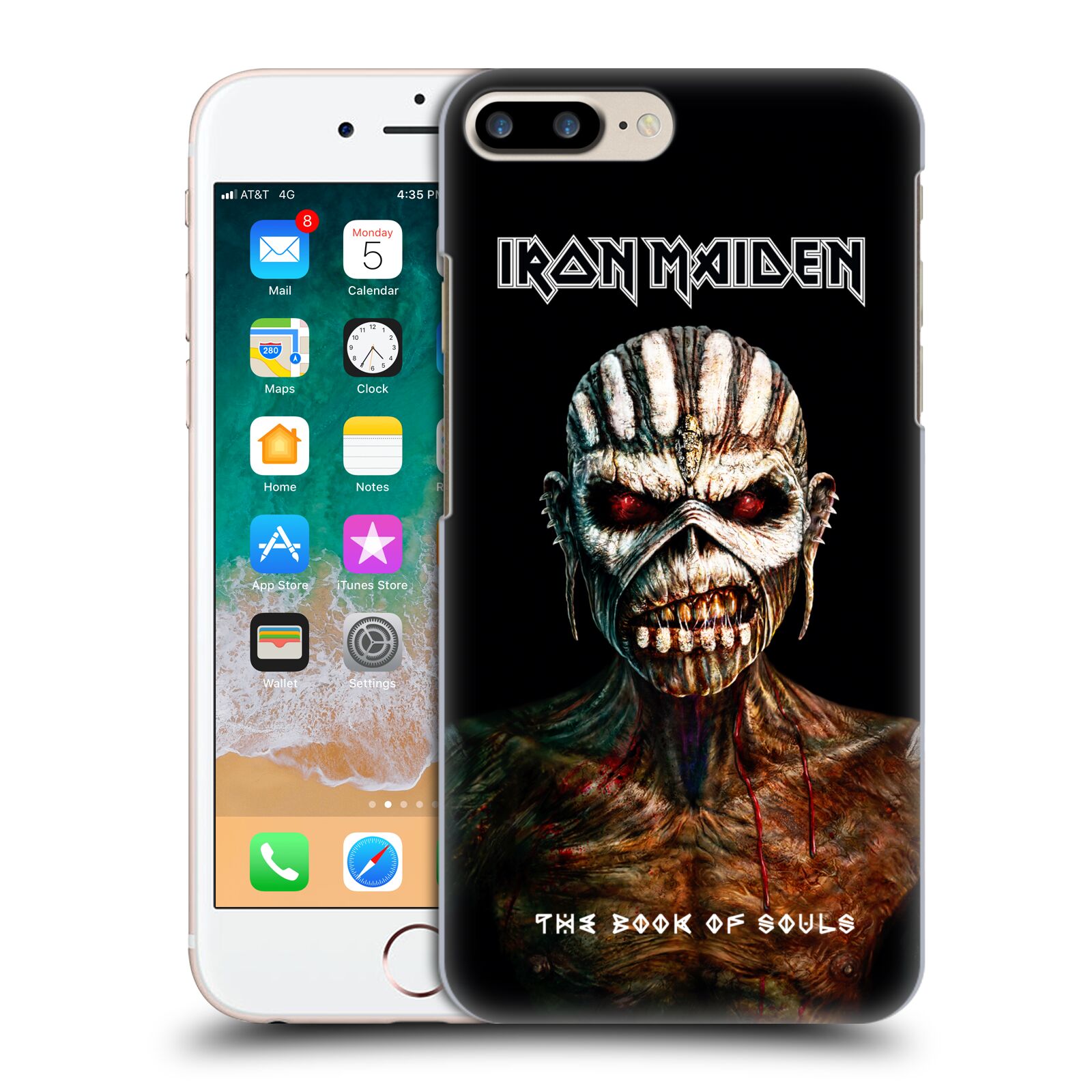 Plastové pouzdro pro mobil Apple Iphone 8 PLUS Heavymetalová skupina Iron Maiden The Book Of Souls