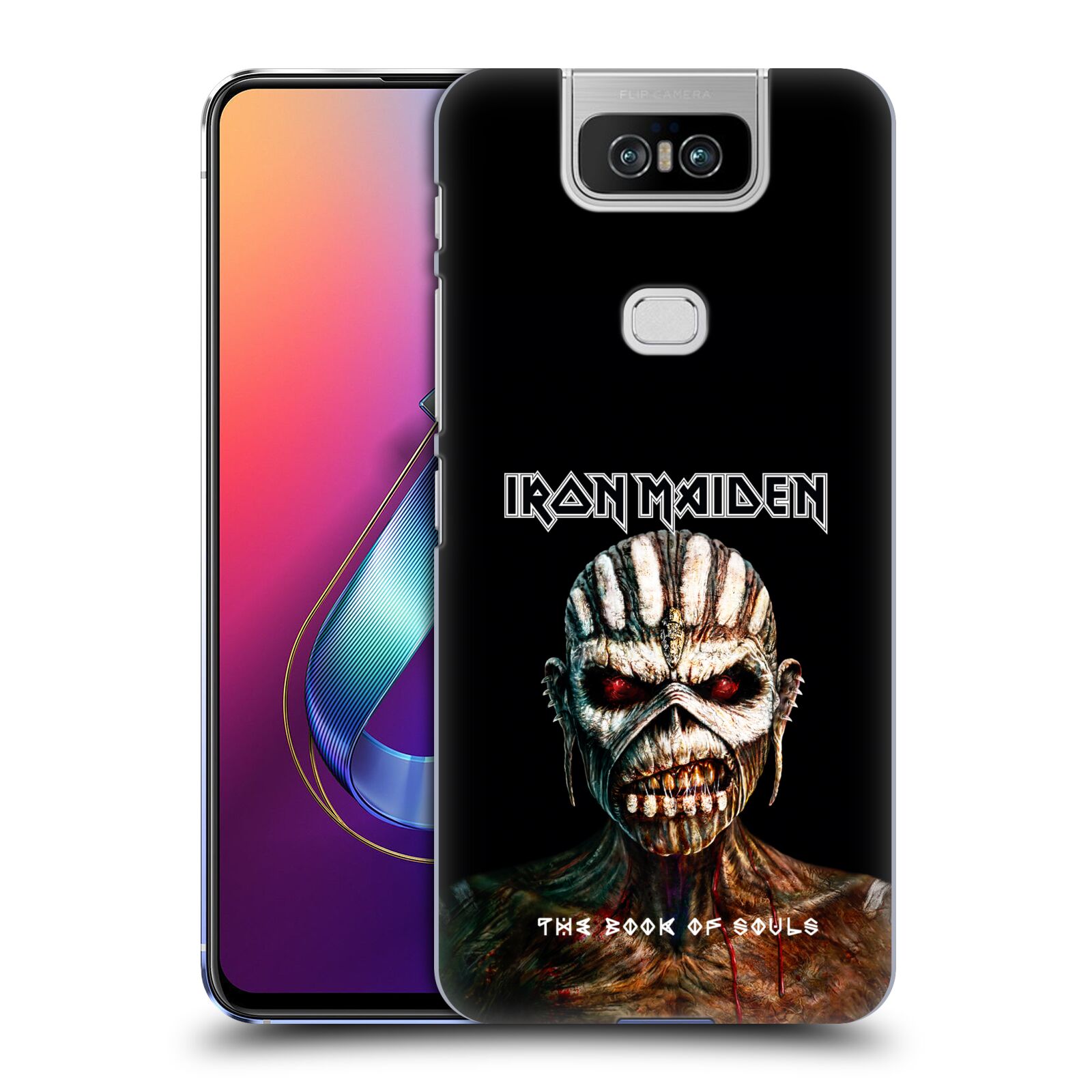 Pouzdro na mobil Asus Zenfone 6 ZS630KL - HEAD CASE - Heavymetalová skupina Iron Maiden The Book Of Souls