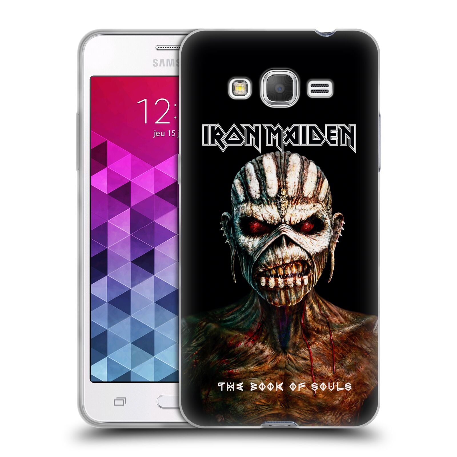 HEAD CASE silikonový obal na mobil Samsung Galaxy Grand Prime Heavymetalová skupina Iron Maiden The Book Of Souls