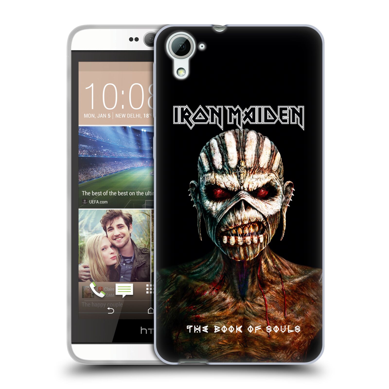 HEAD CASE silikonový obal na mobil HTC Desire 826 Heavymetalová skupina Iron Maiden The Book Of Souls