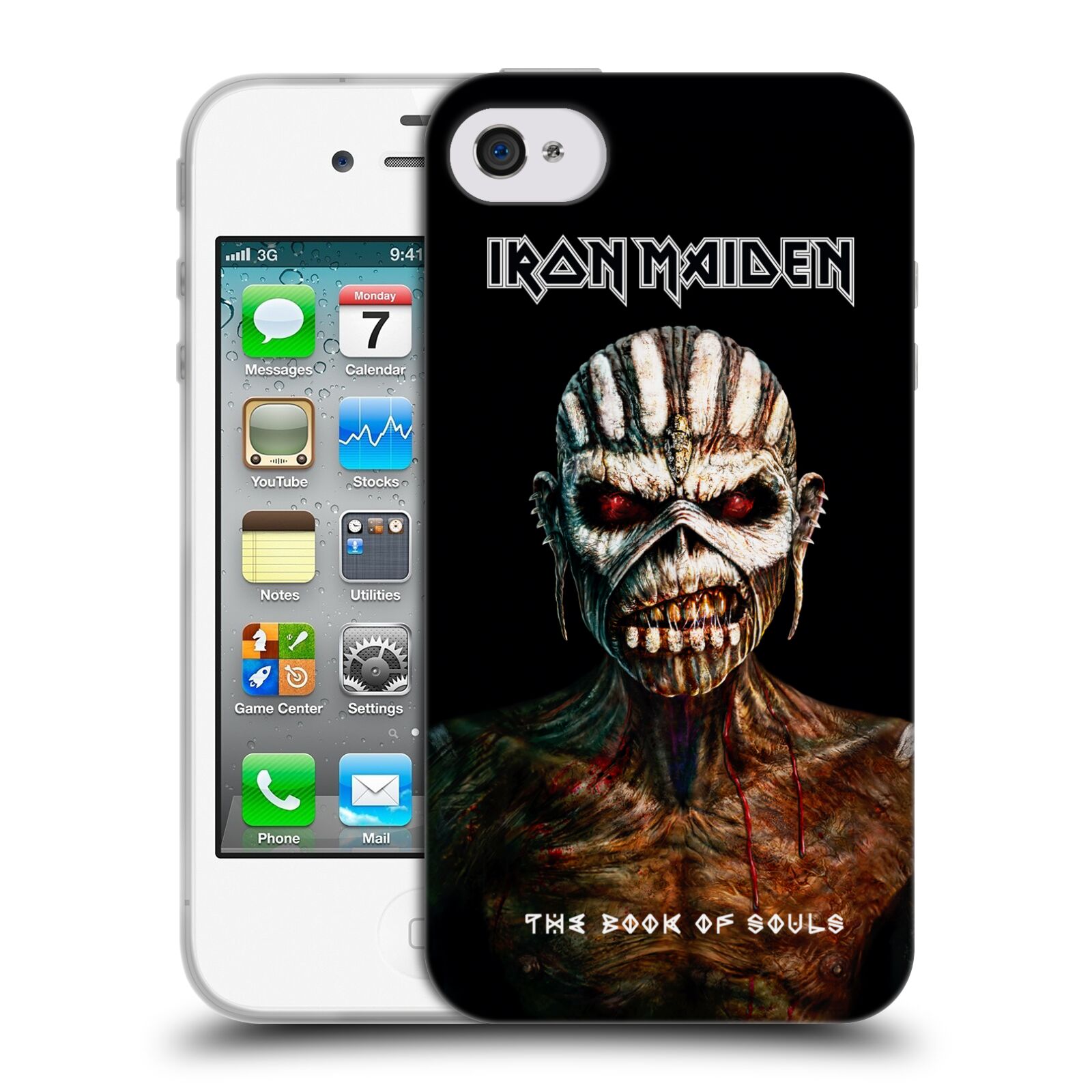 HEAD CASE silikonový obal na mobil Apple Iphone 4/4S Heavymetalová skupina Iron Maiden The Book Of Souls