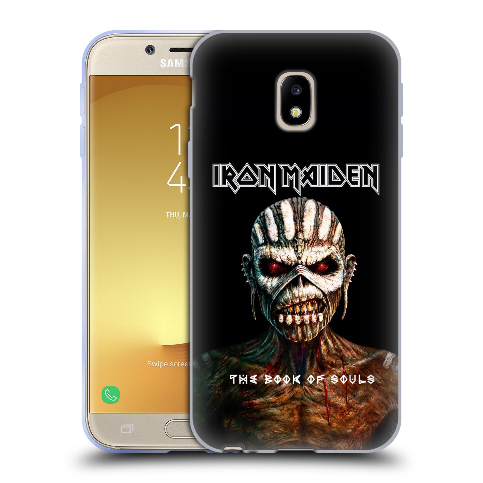 HEAD CASE silikonový obal na mobil Samsung Galaxy J3 2017 (J330, J330F) Heavymetalová skupina Iron Maiden The Book Of Souls