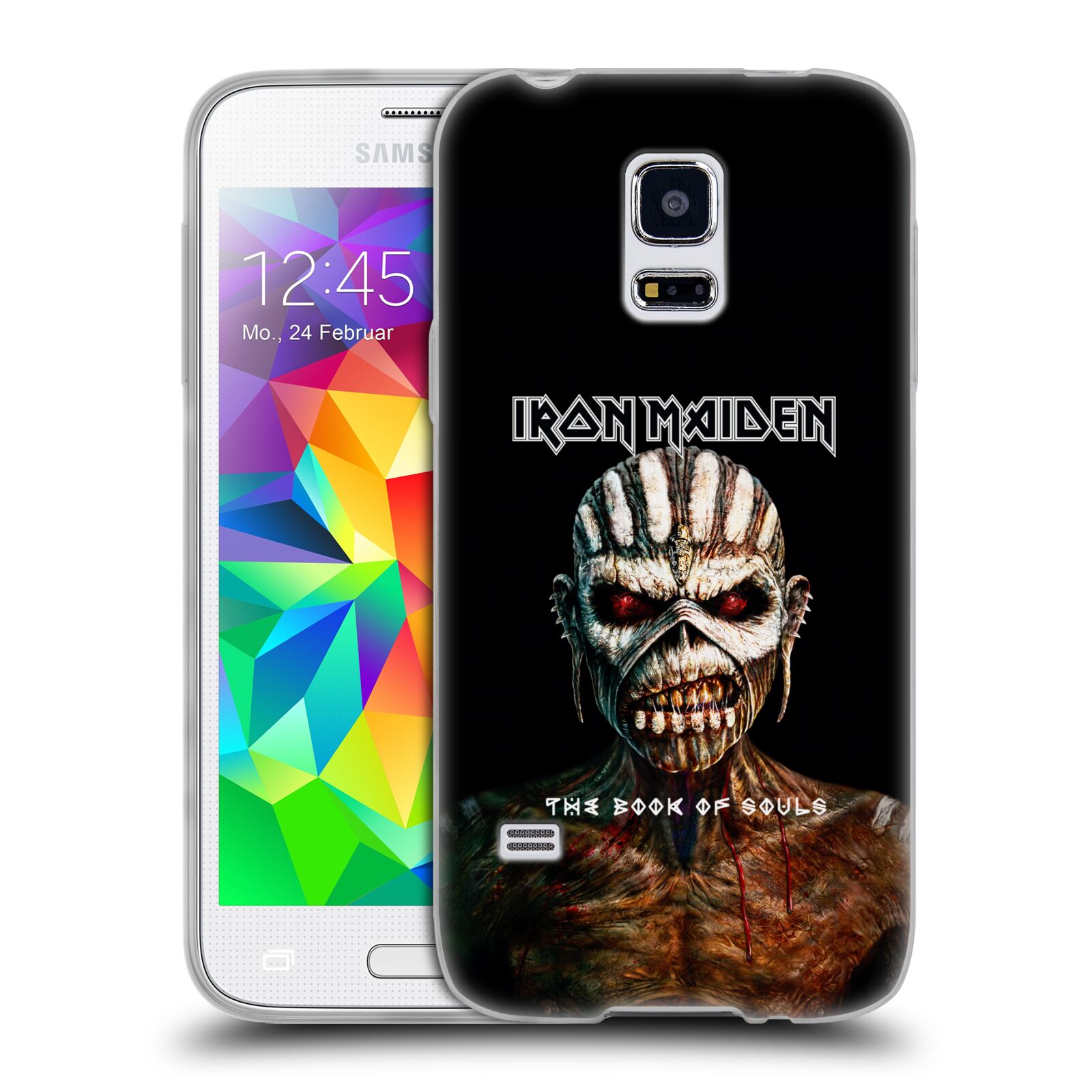 HEAD CASE silikonový obal na mobil Samsung Galaxy S5 MINI Heavymetalová skupina Iron Maiden The Book Of Souls
