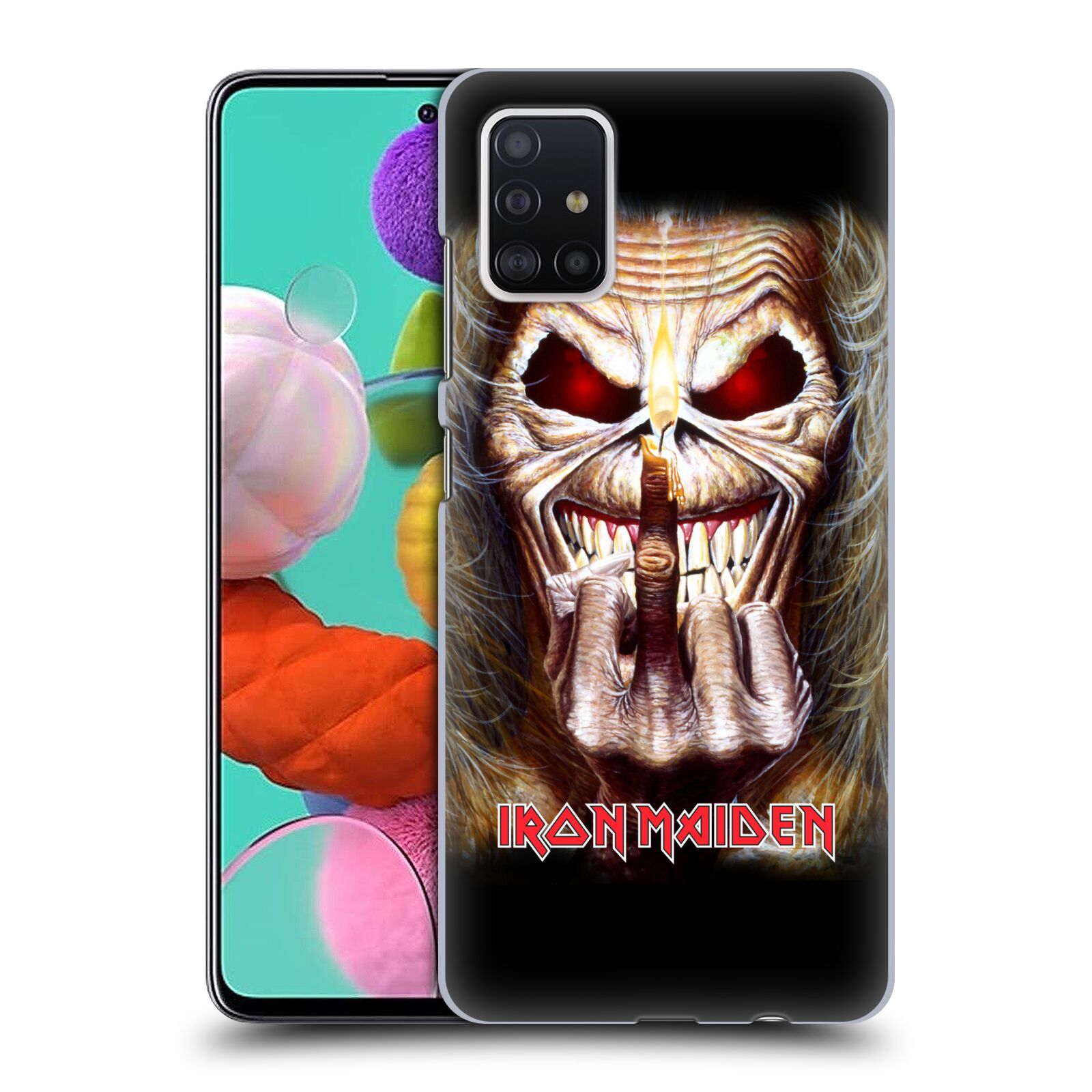 Pouzdro na mobil Samsung Galaxy A51 - HEAD CASE - Heavymetalová skupina Iron Maiden gesto
