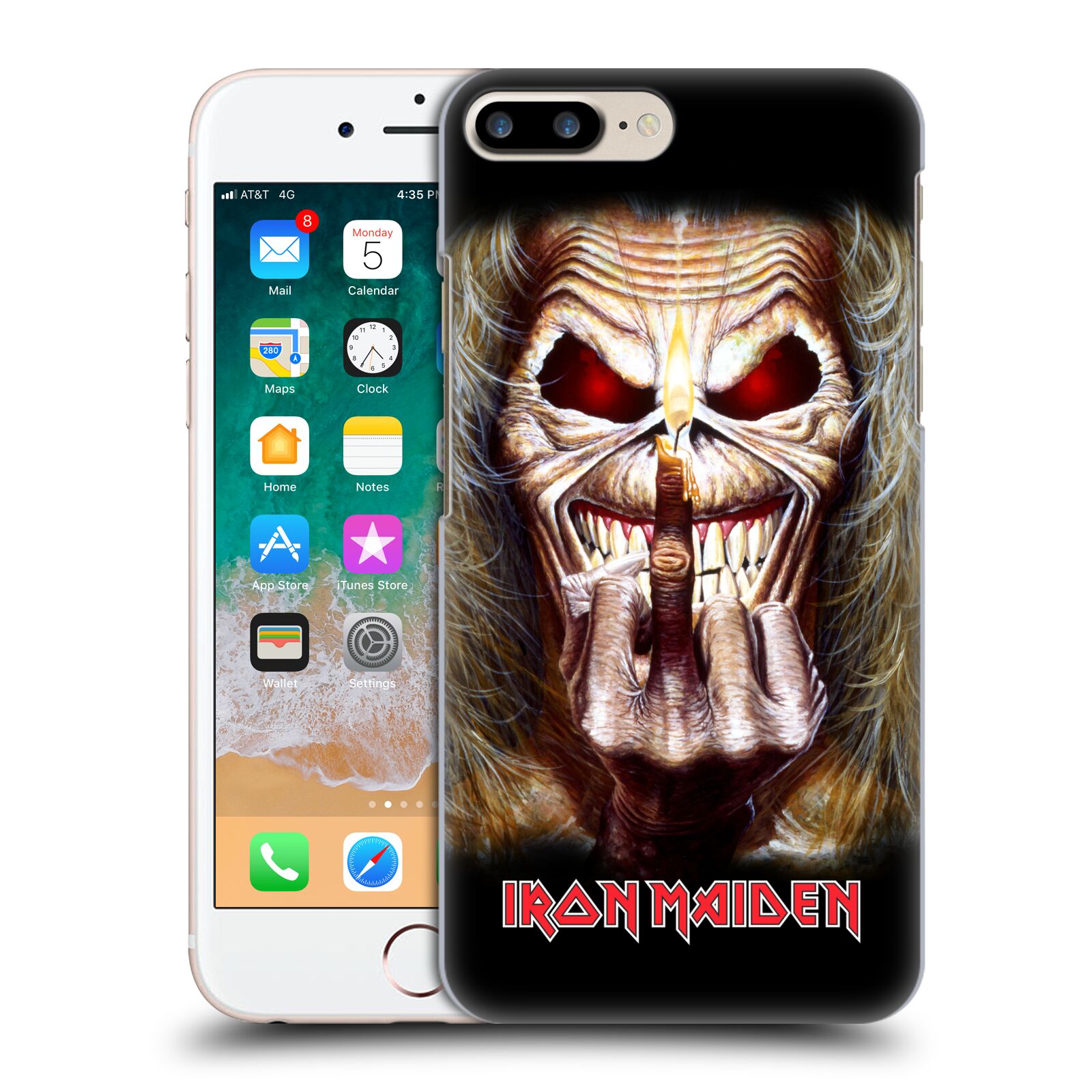 Plastové pouzdro pro mobil Apple Iphone 8 PLUS Heavymetalová skupina Iron Maiden gesto