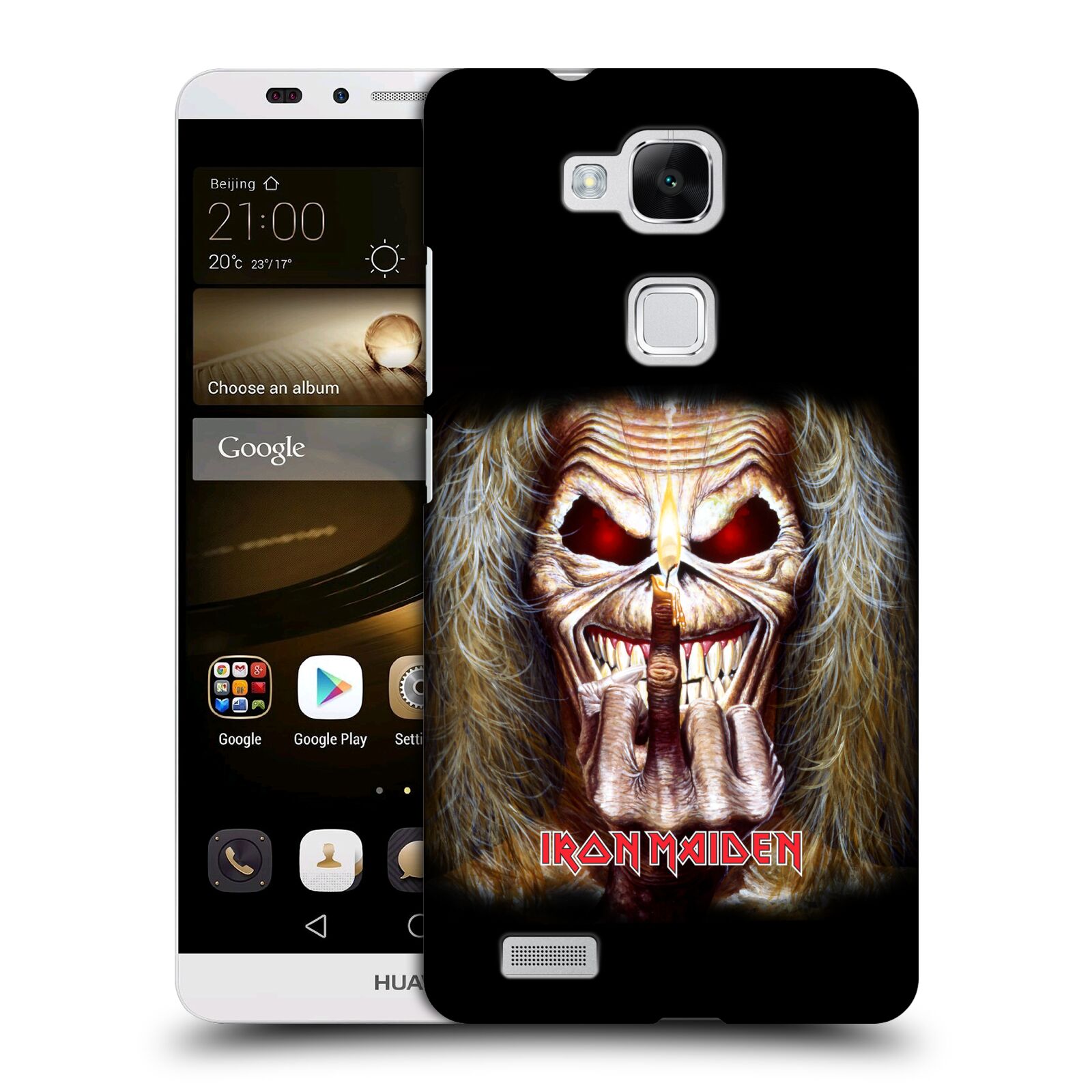 HEAD CASE plastový obal na mobil Huawei Mate 7 Heavymetalová skupina Iron Maiden gesto