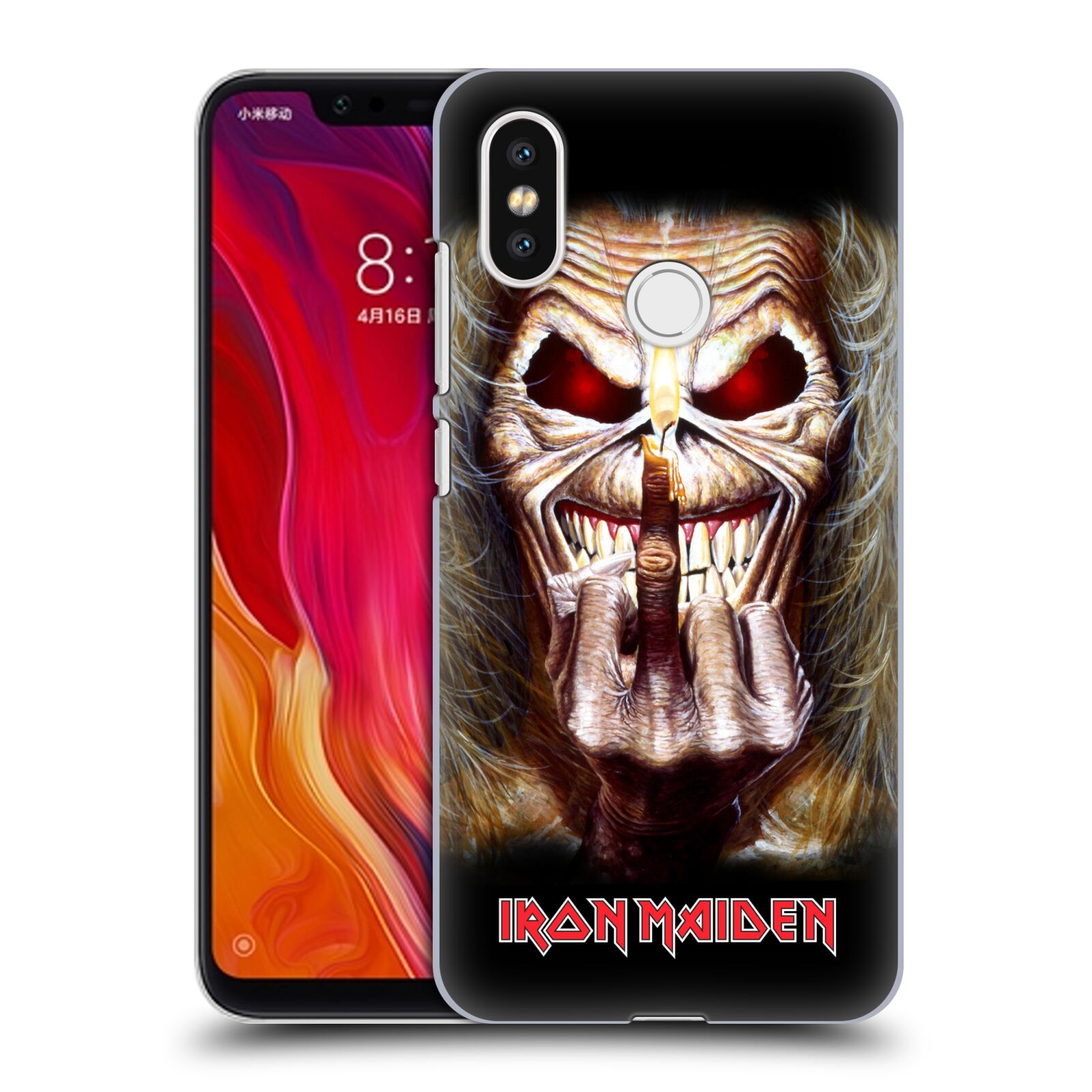 HEAD CASE plastový obal na mobil Xiaomi Mi 8 Heavymetalová skupina Iron Maiden gesto