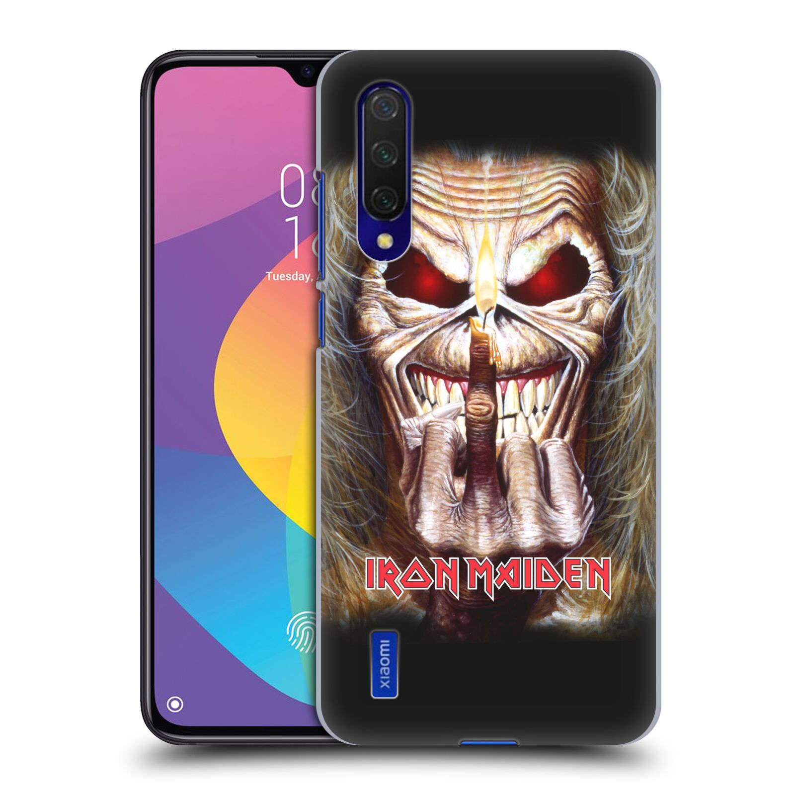 Zadní kryt na mobil Xiaomi MI 9 LITE Heavymetalová skupina Iron Maiden gesto