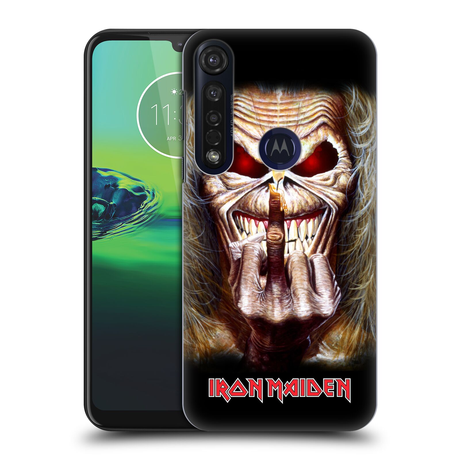 Pouzdro na mobil Motorola Moto G8 PLUS - HEAD CASE - Heavymetalová skupina Iron Maiden gesto