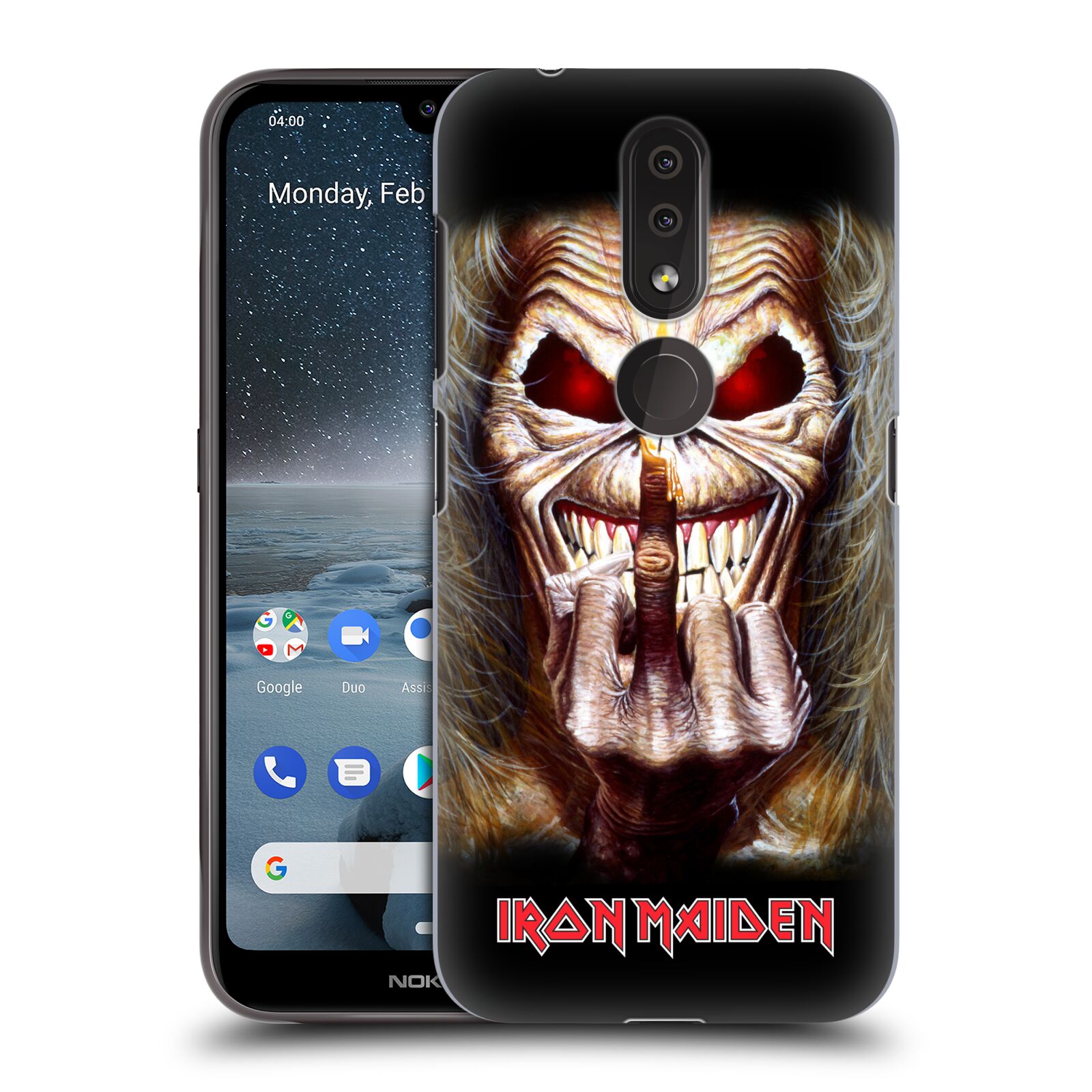 Pouzdro na mobil Nokia 4.2 - HEAD CASE - Heavymetalová skupina Iron Maiden gesto