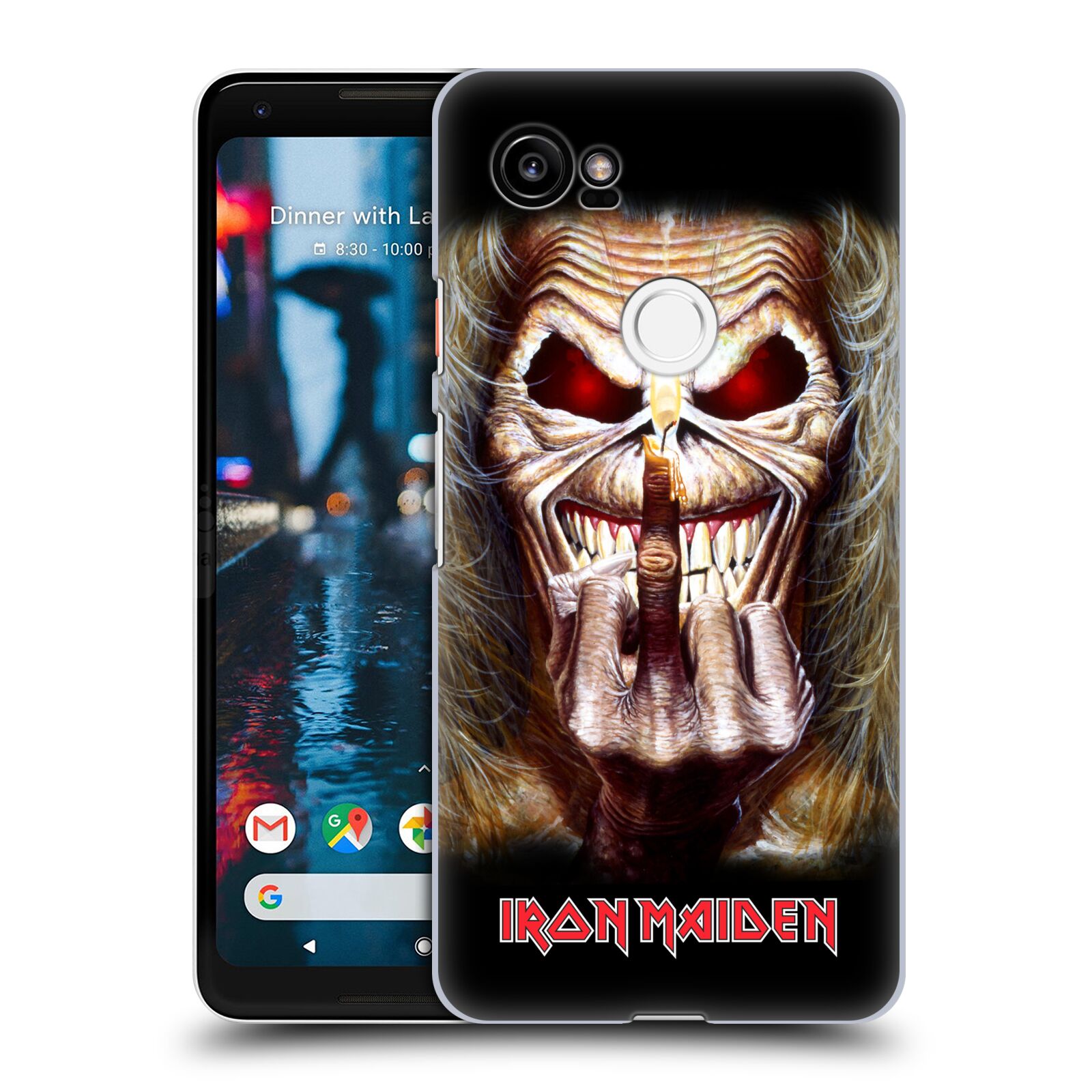 HEAD CASE plastový obal na mobil Google Pixel 2 XL Heavymetalová skupina Iron Maiden gesto