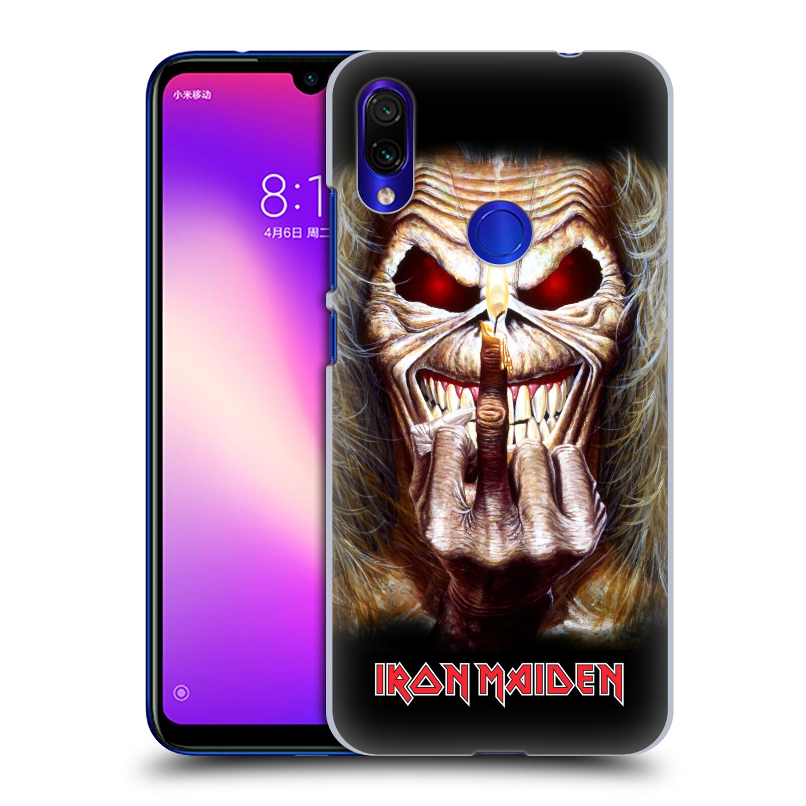 Pouzdro na mobil Xiaomi Redmi Note 7 - Head Case - Heavymetalová skupina Iron Maiden gesto