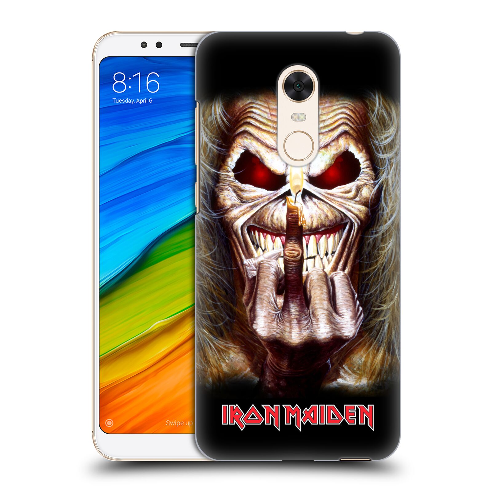HEAD CASE plastový obal na mobil Xiaomi Redmi 5 PLUS Heavymetalová skupina Iron Maiden gesto