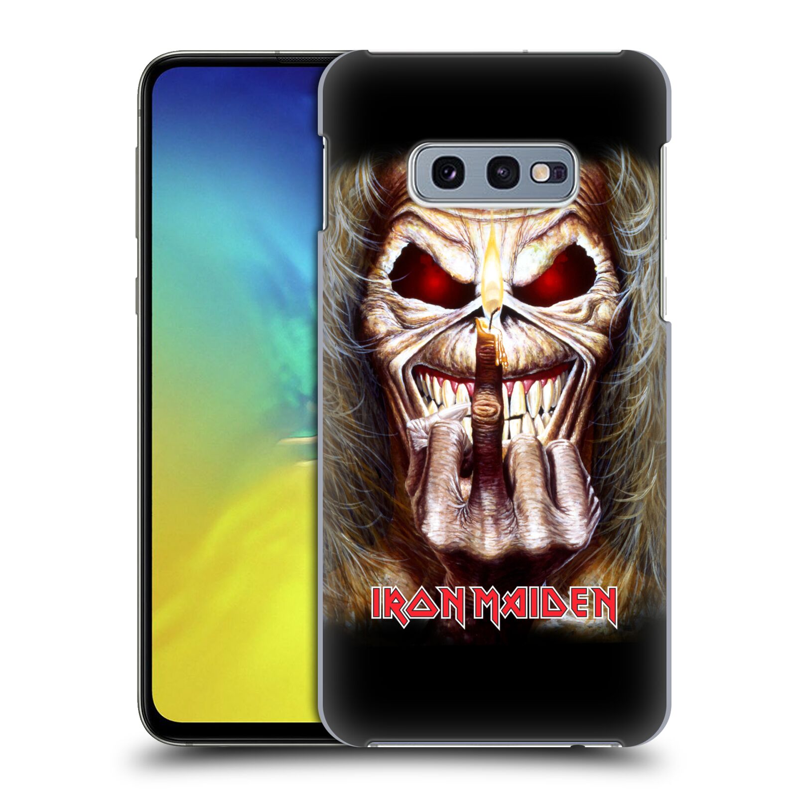 Pouzdro na mobil Samsung Galaxy S10e - HEAD CASE - Heavymetalová skupina Iron Maiden gesto
