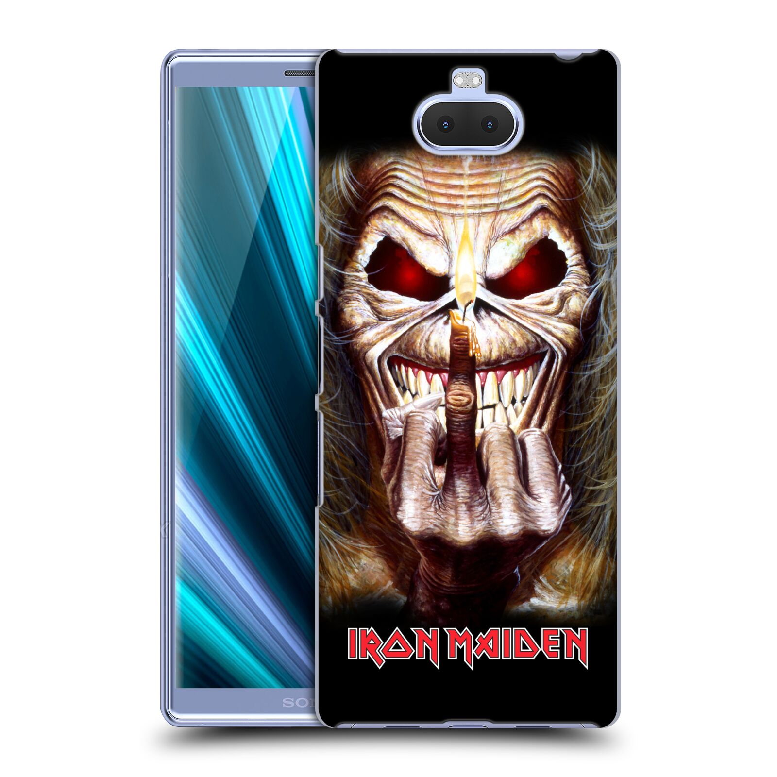 Pouzdro na mobil Sony Xperia 10 - Head Case - Heavymetalová skupina Iron Maiden gesto