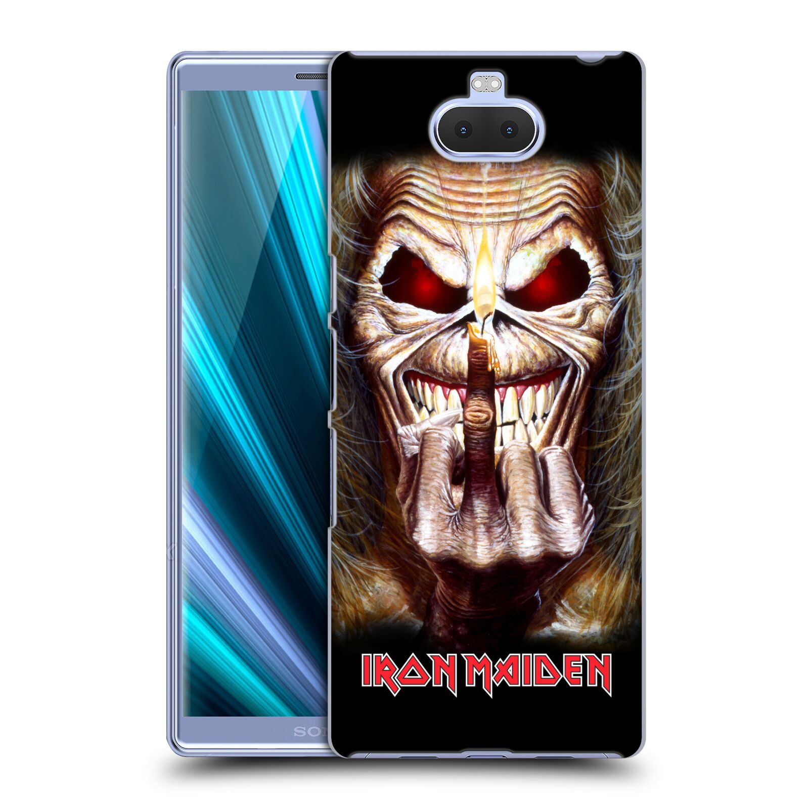Pouzdro na mobil Sony Xperia 10 Plus - Head Case - Heavymetalová skupina Iron Maiden gesto