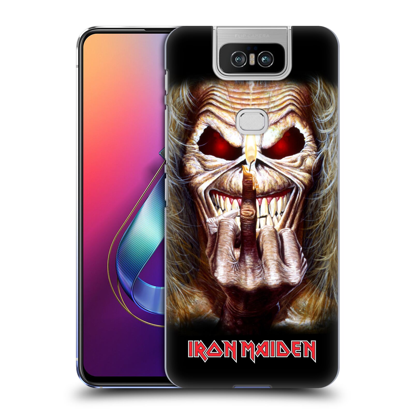 Pouzdro na mobil Asus Zenfone 6 ZS630KL - HEAD CASE - Heavymetalová skupina Iron Maiden gesto