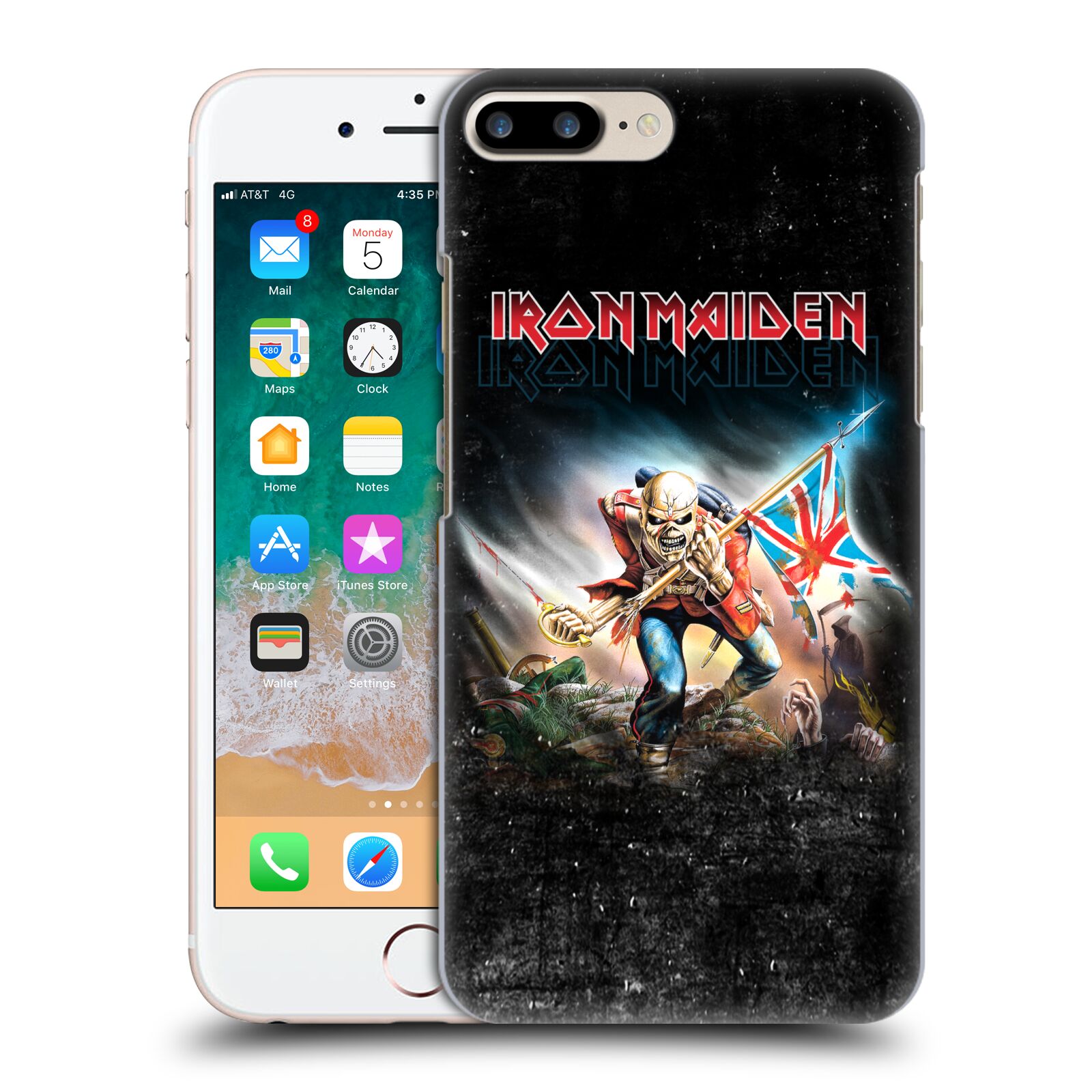 Plastové pouzdro pro mobil Apple Iphone 8 PLUS Heavymetalová skupina Iron Maiden bojovník