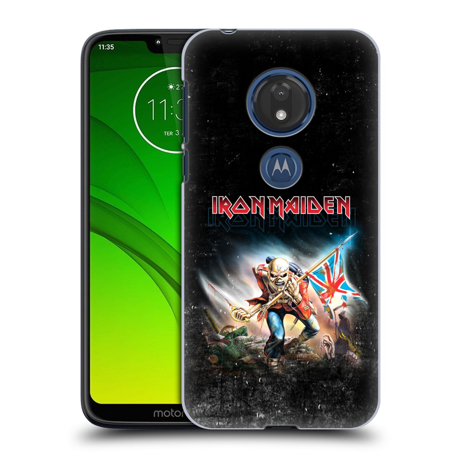 Pouzdro na mobil Motorola Moto G7 Play Heavymetalová skupina Iron Maiden bojovník