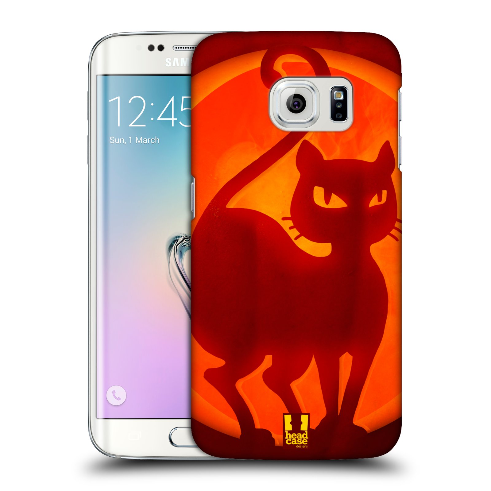 HEAD CASE plastový obal na mobil SAMSUNG Galaxy S6 EDGE (G9250, G925, G925F) vzor odraz svítilny oranžová KOČKA