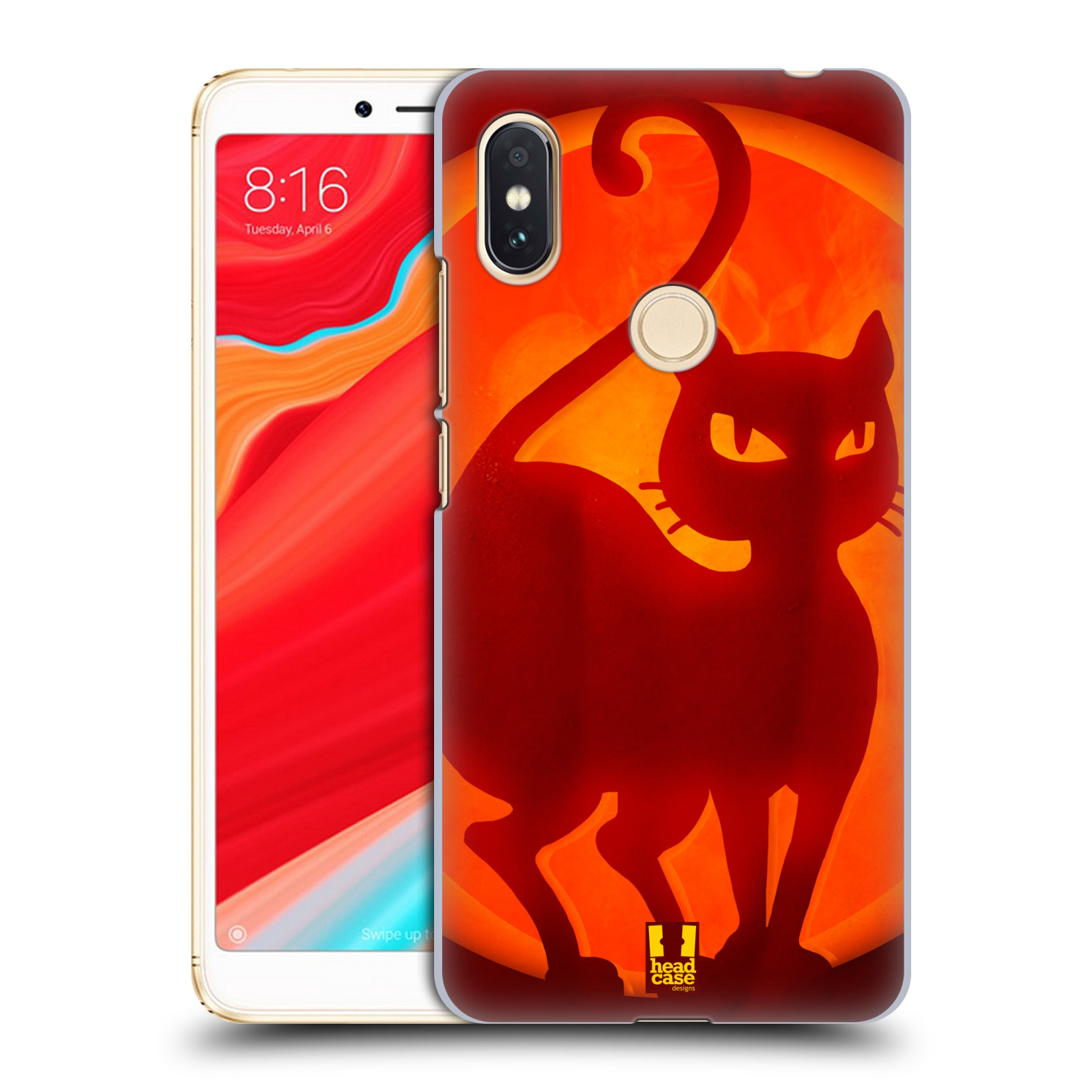 HEAD CASE plastový obal na mobil Xiaomi Redmi S2 vzor odraz svítilny oranžová KOČKA