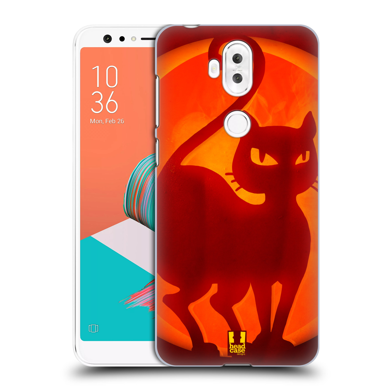 HEAD CASE plastový obal na mobil Asus Zenfone 5 LITE ZC600KL vzor odraz svítilny oranžová KOČKA