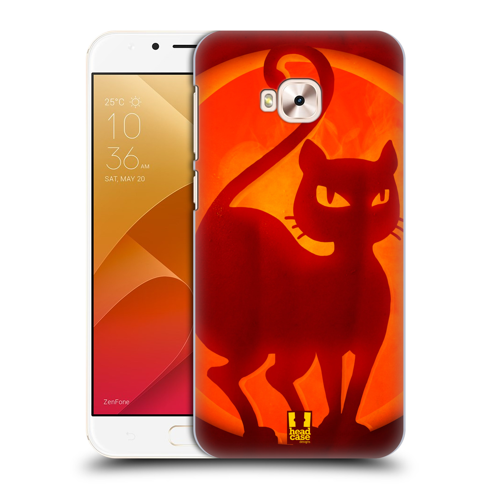 HEAD CASE plastový obal na mobil Asus Zenfone 4 Selfie Pro ZD552KL vzor odraz svítilny oranžová KOČKA