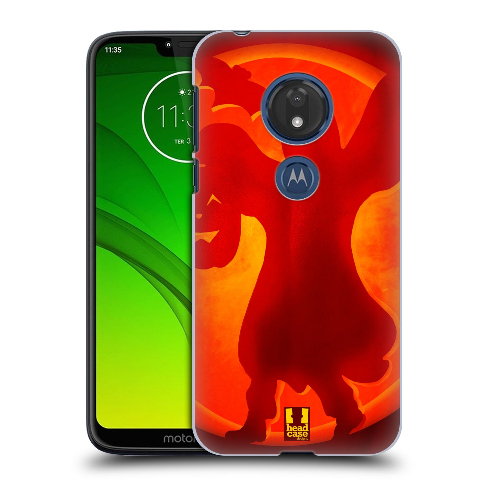 Pouzdro na mobil Motorola Moto G7 Play vzor odraz svítilny oranžová DUCH