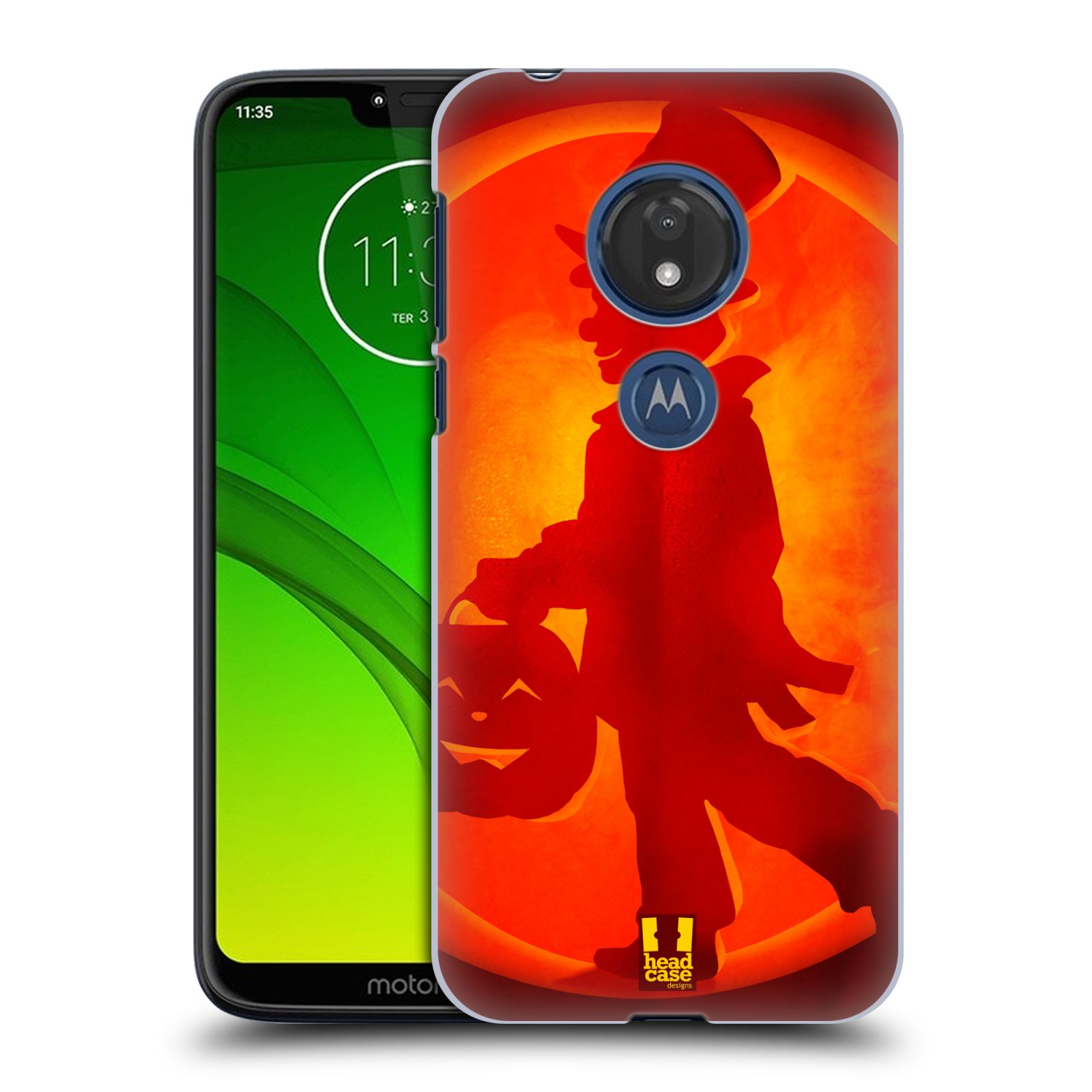 Pouzdro na mobil Motorola Moto G7 Play vzor odraz svítilny oranžová ŠILENÝ KLOBOUČNÍK