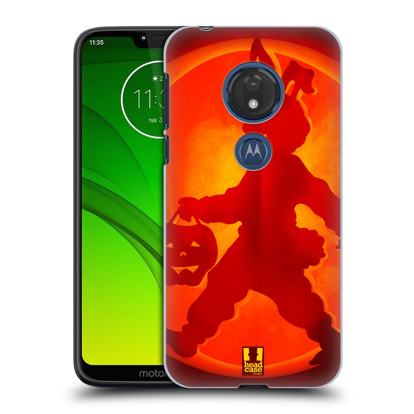 Pouzdro na mobil Motorola Moto G7 Play vzor odraz svítilny oranžová ZAJÍC