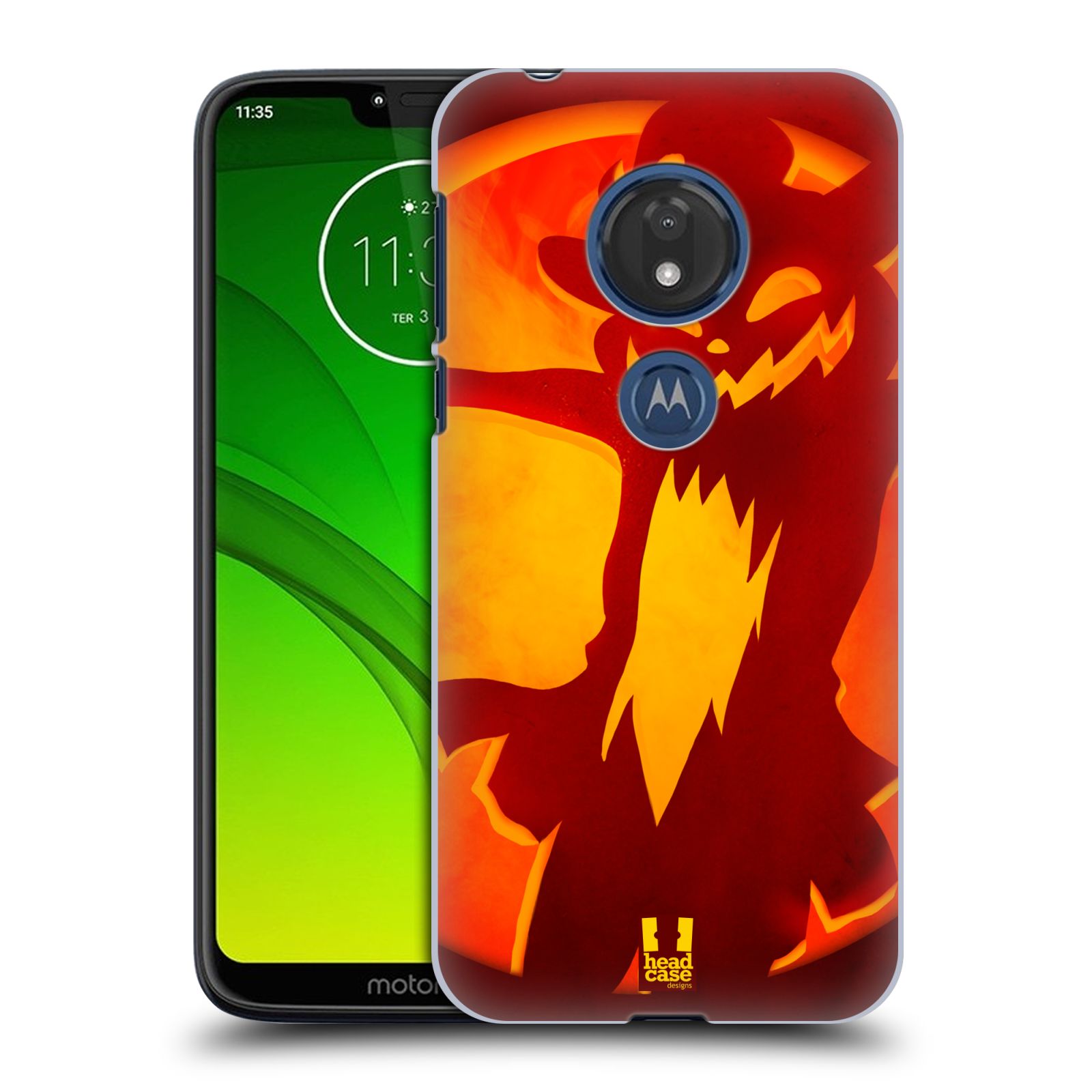 Pouzdro na mobil Motorola Moto G7 Play vzor odraz svítilny oranžová KOČKA 2