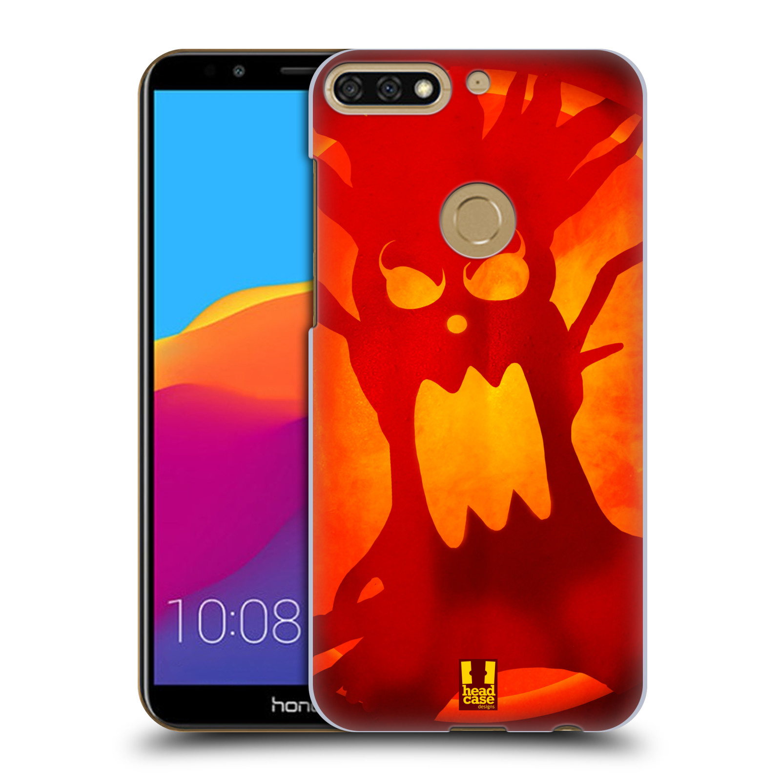 HEAD CASE plastový obal na mobil Honor 7c vzor odraz svítilny oranžová STRAŠIDELNÝ STROM