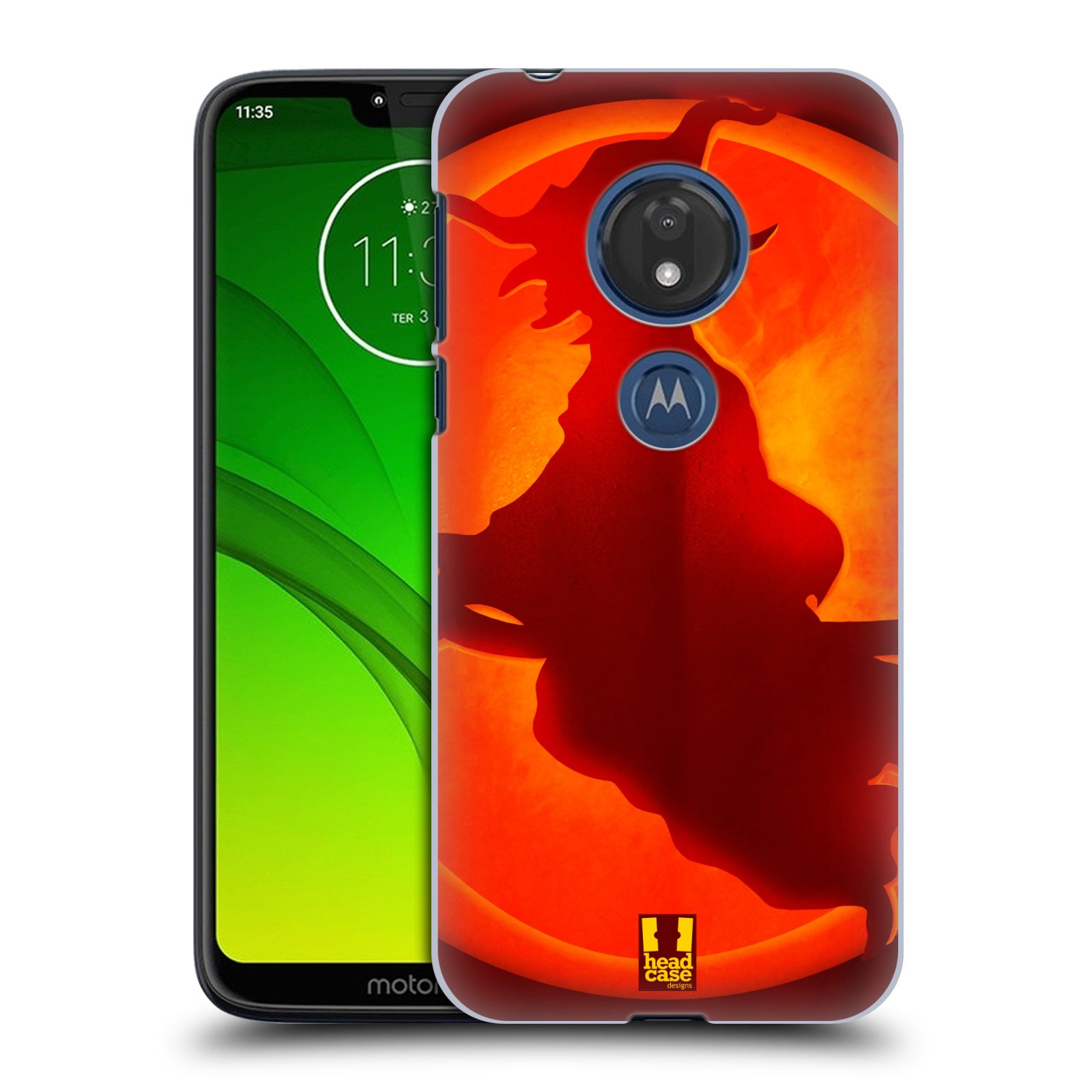 Pouzdro na mobil Motorola Moto G7 Play vzor odraz svítilny oranžová ČARODĚJNICE NA KOŠTĚTI