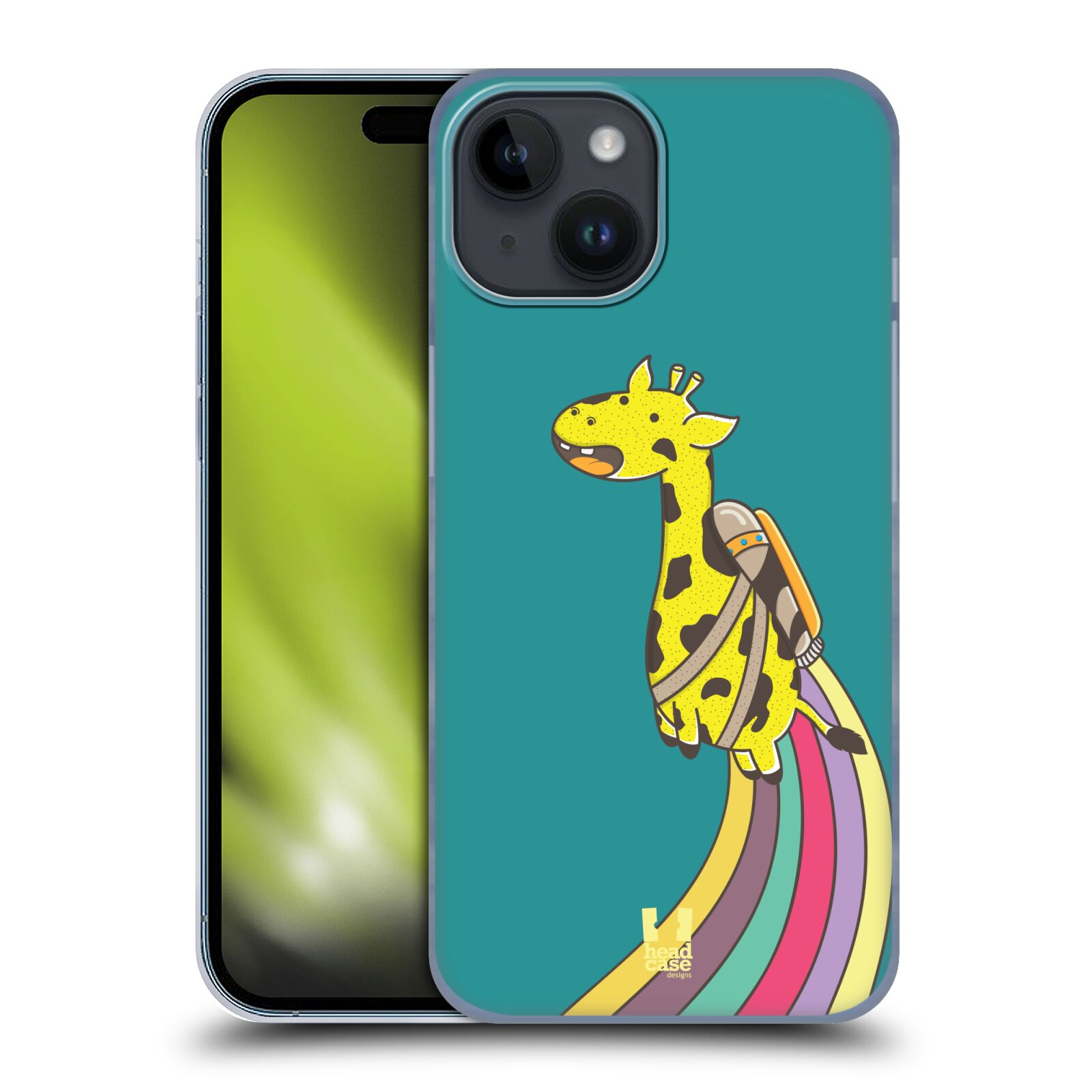Plastový obal HEAD CASE na mobil Apple Iphone 15  - letící žirafa