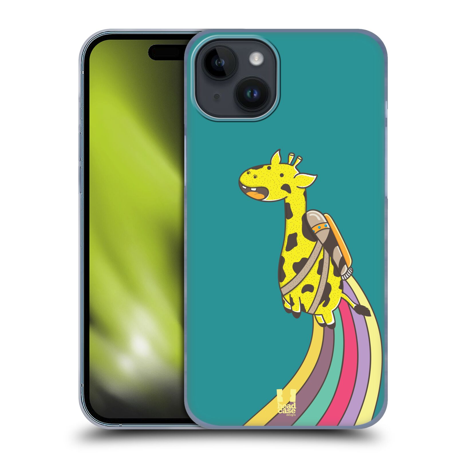 Plastový obal HEAD CASE na mobil Apple Iphone 15 PLUS  - letící žirafa