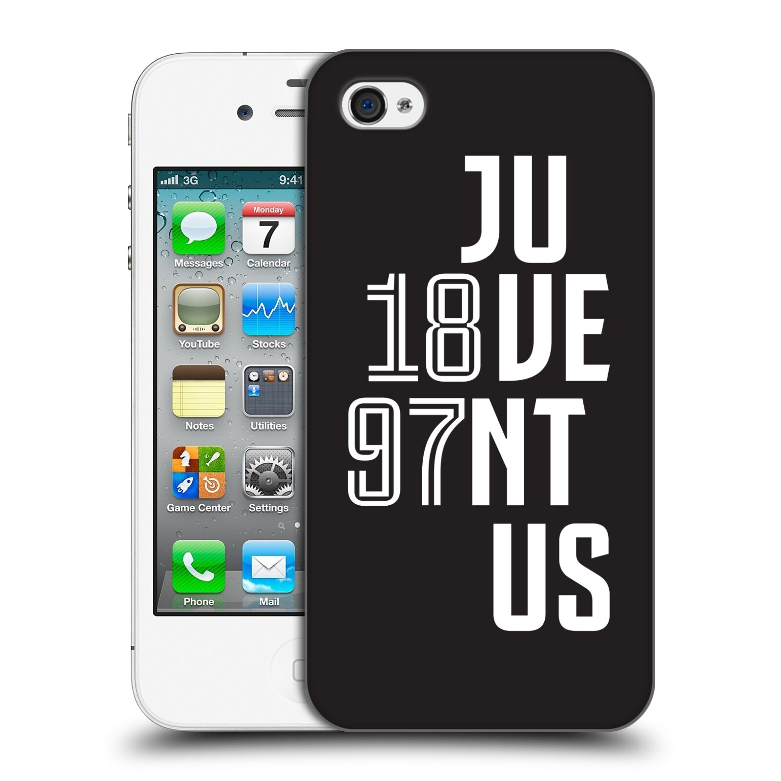 Zadní obal pro mobil Apple Iphone 4/4S - HEAD CASE - Fotbalový klub Juventus - Velké písmo