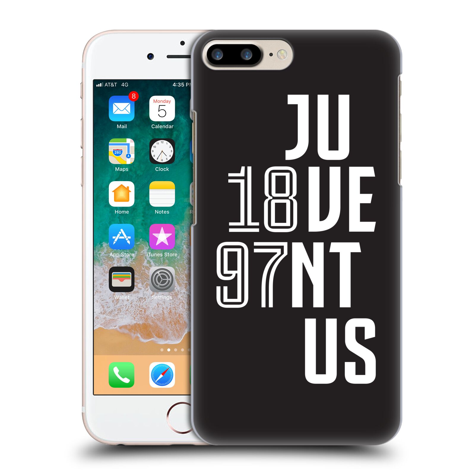 Zadní obal pro mobil Apple Iphone 7+ /  8+ - HEAD CASE - Fotbalový klub Juventus - Velké písmo