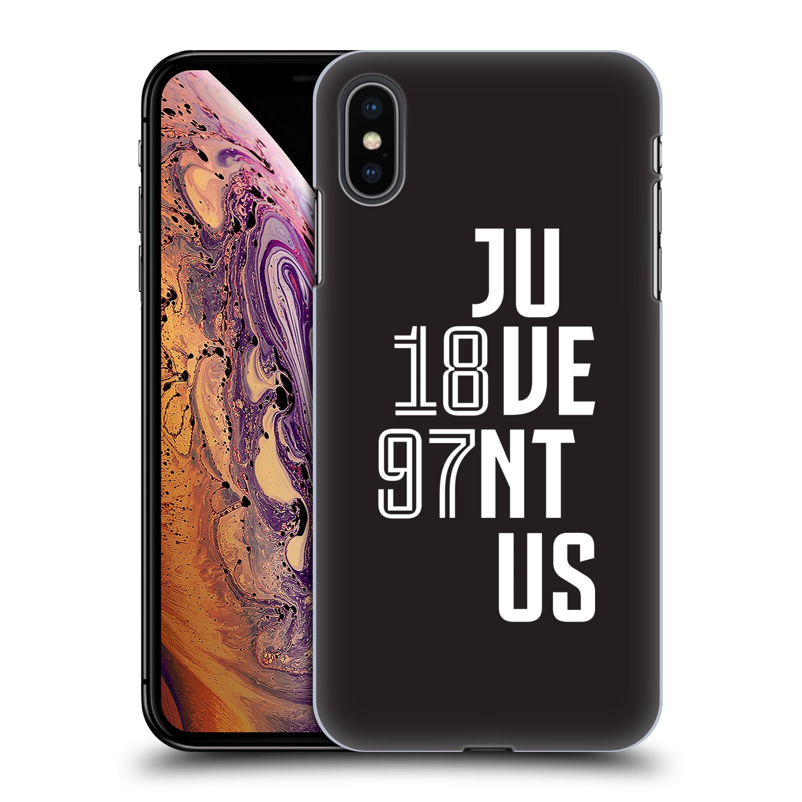 Zadní obal pro mobil Apple Iphone XS MAX - HEAD CASE - Fotbalový klub Juventus - Velké písmo