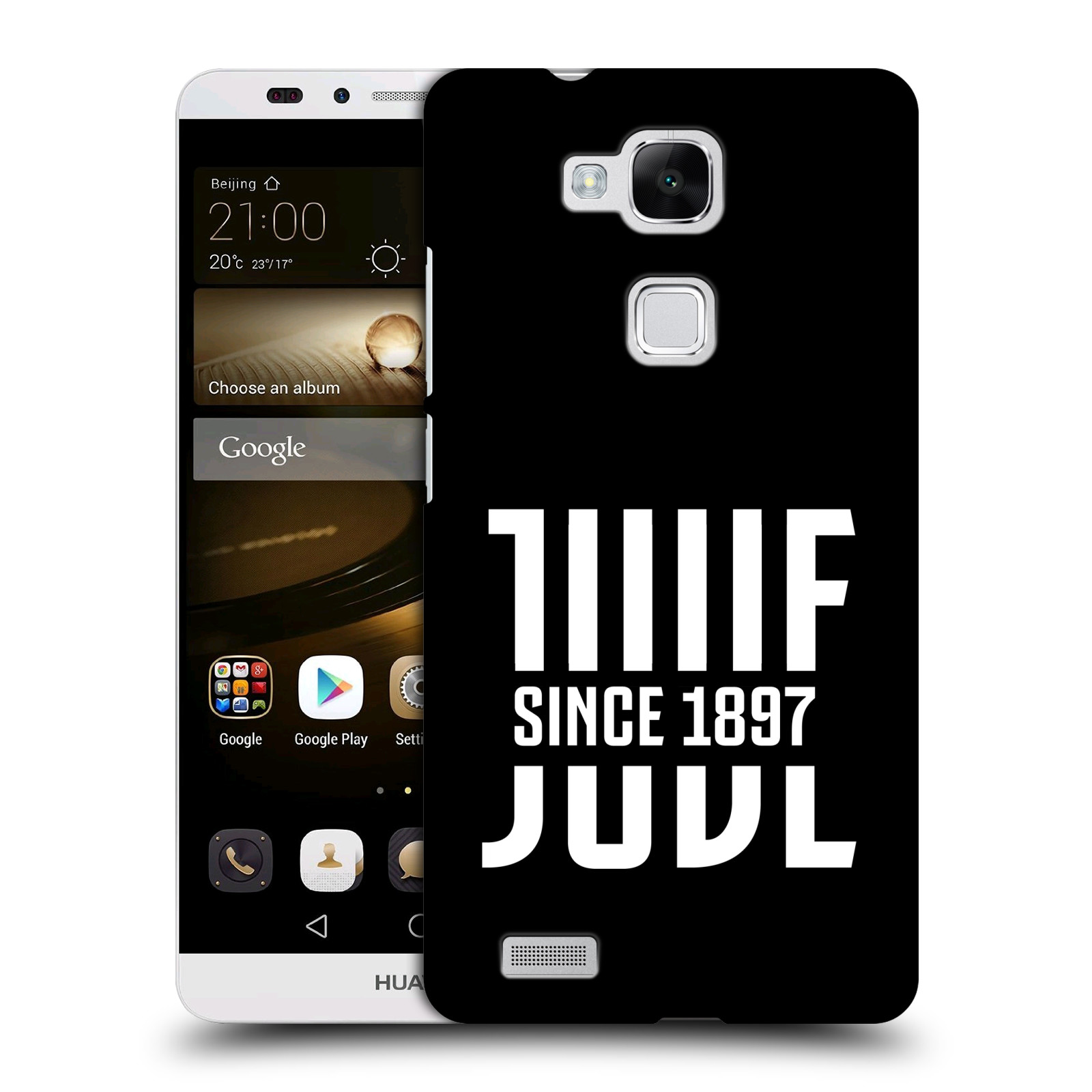 HEAD CASE plastový obal na mobil Huawei Mate 7 Fotbalový klub Juventus FC černý JUVE bílá