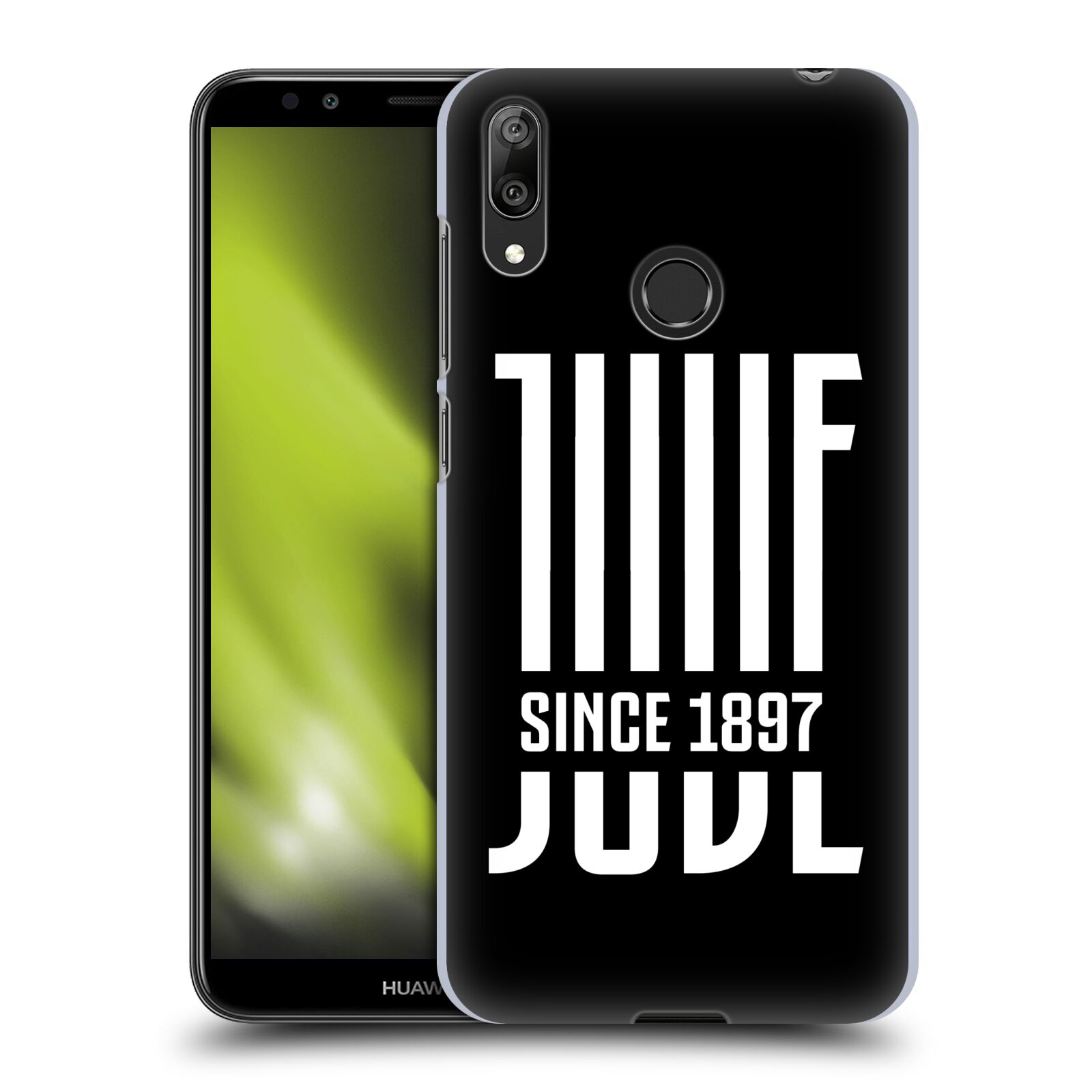 Pouzdro na mobil Huawei Y7 2019 - Head Case - Fotbalový klub Juventus FC černý JUVE bílá