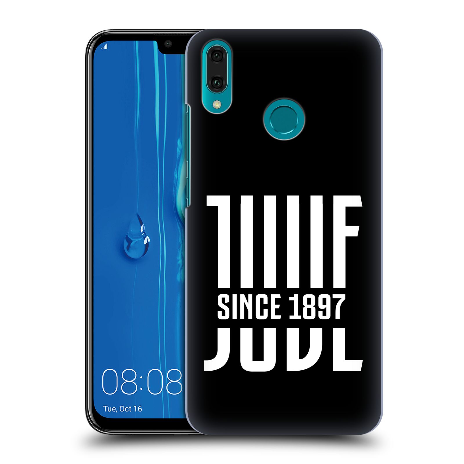Pouzdro na mobil Huawei Y9 2019 - HEAD CASE - Fotbalový klub Juventus FC černý JUVE bílá