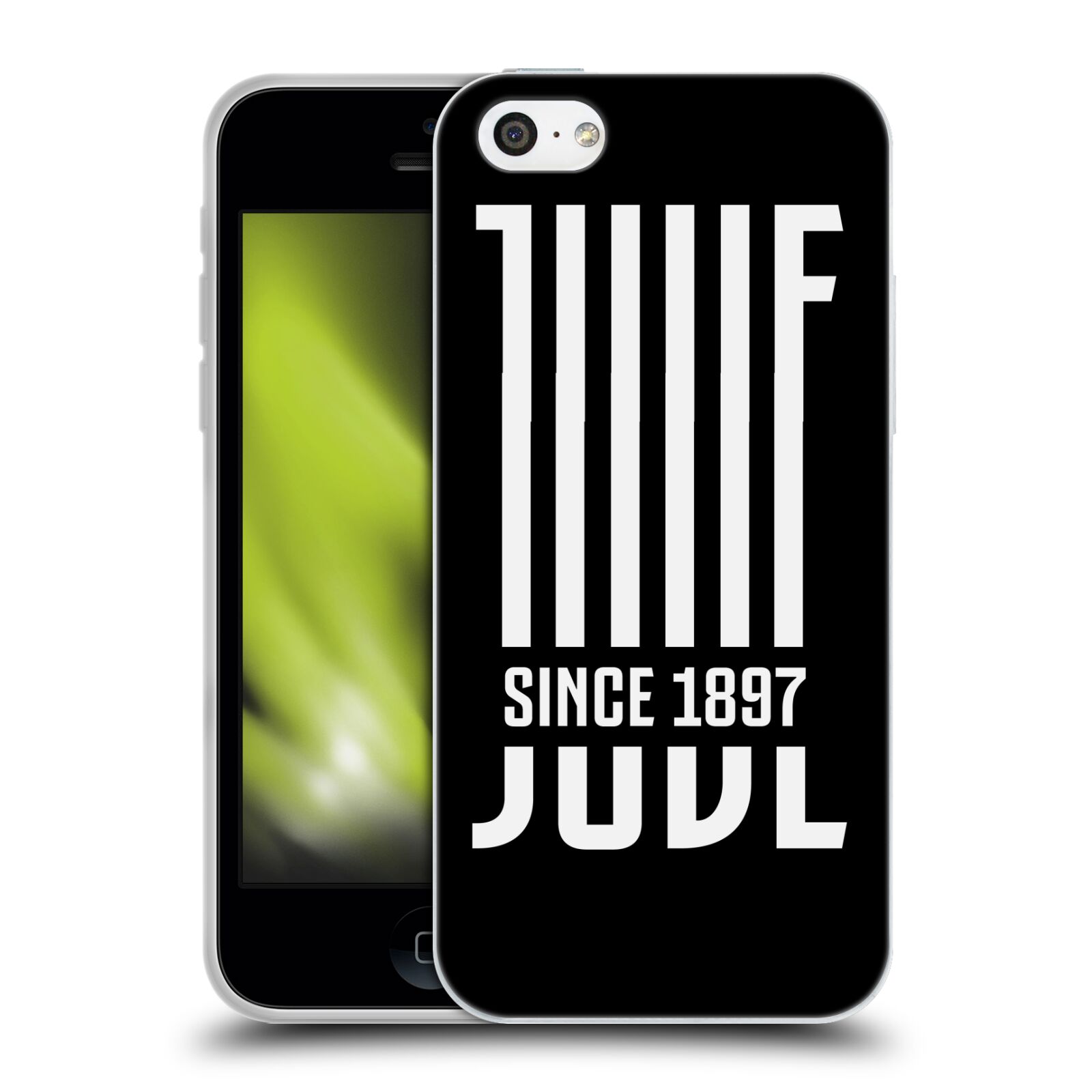 HEAD CASE silikonový obal na mobil Apple Iphone 5C Fotbalový klub Juventus FC černý JUVE bílá