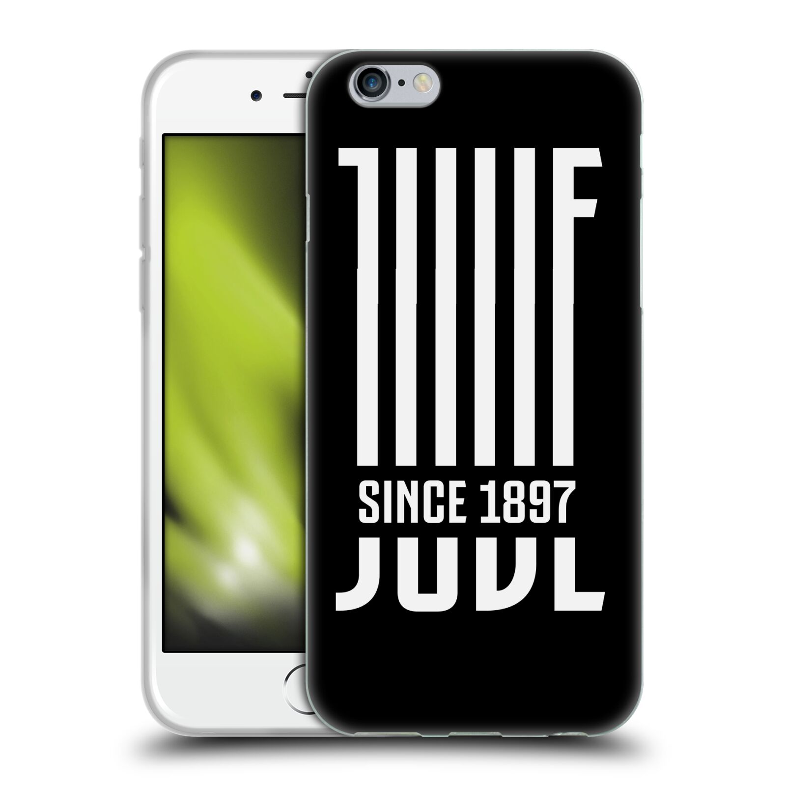 HEAD CASE silikonový obal na mobil Apple Iphone 6/6S Fotbalový klub Juventus FC černý JUVE bílá