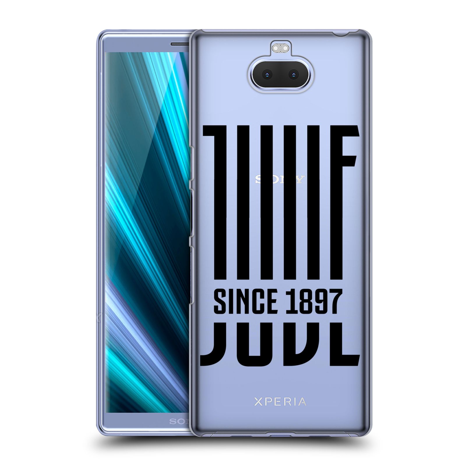 Pouzdro na mobil Sony Xperia 10 - Head Case - Fotbalový klub Juventus FC průhledný černá JUVE