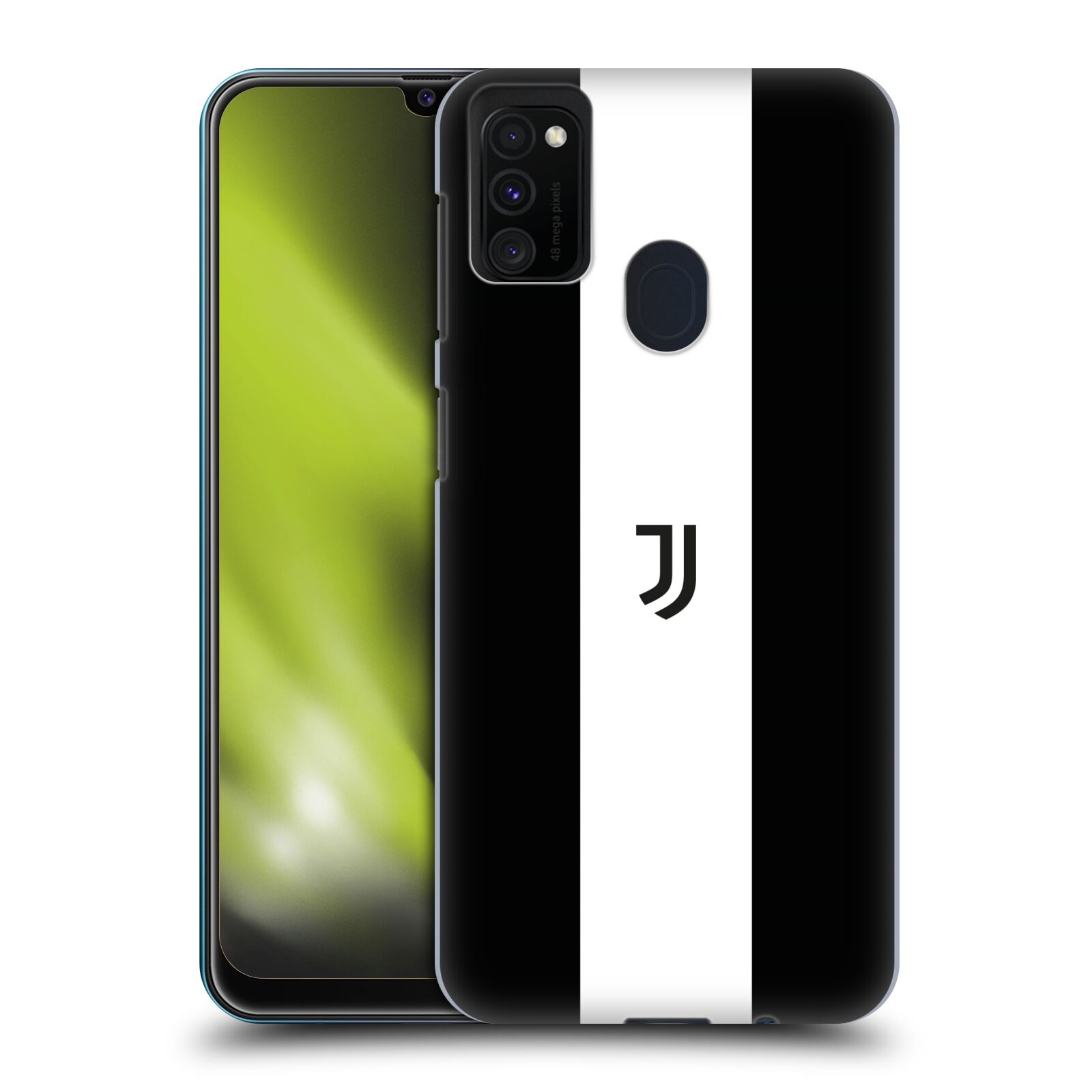 Zadní kryt na mobil Samsung Galaxy M21 Fotbalový klub Juventus FC pruhy znak černá a bílá