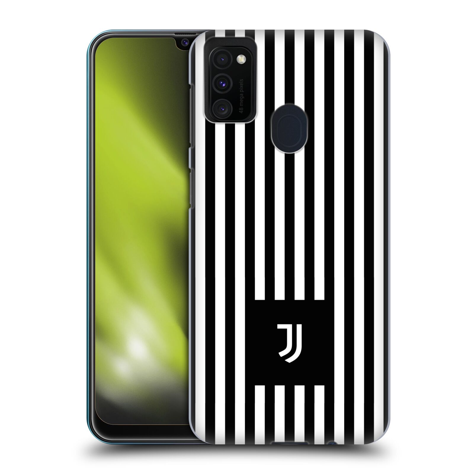 Zadní kryt na mobil Samsung Galaxy M21 Fotbalový klub Juventus FC černobílé pruhy znak