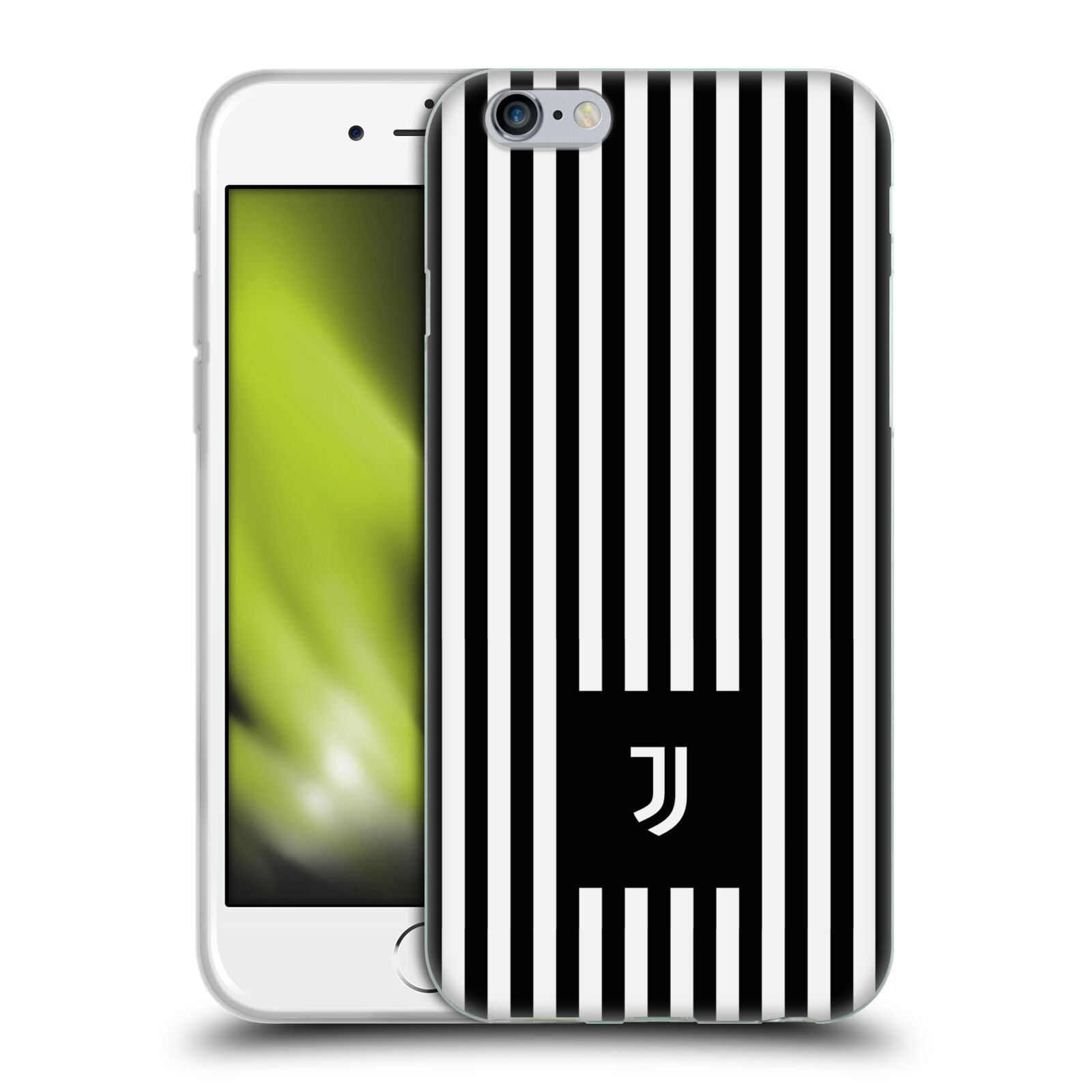 HEAD CASE silikonový obal na mobil Apple Iphone 6/6S Fotbalový klub Juventus FC černobílé pruhy znak