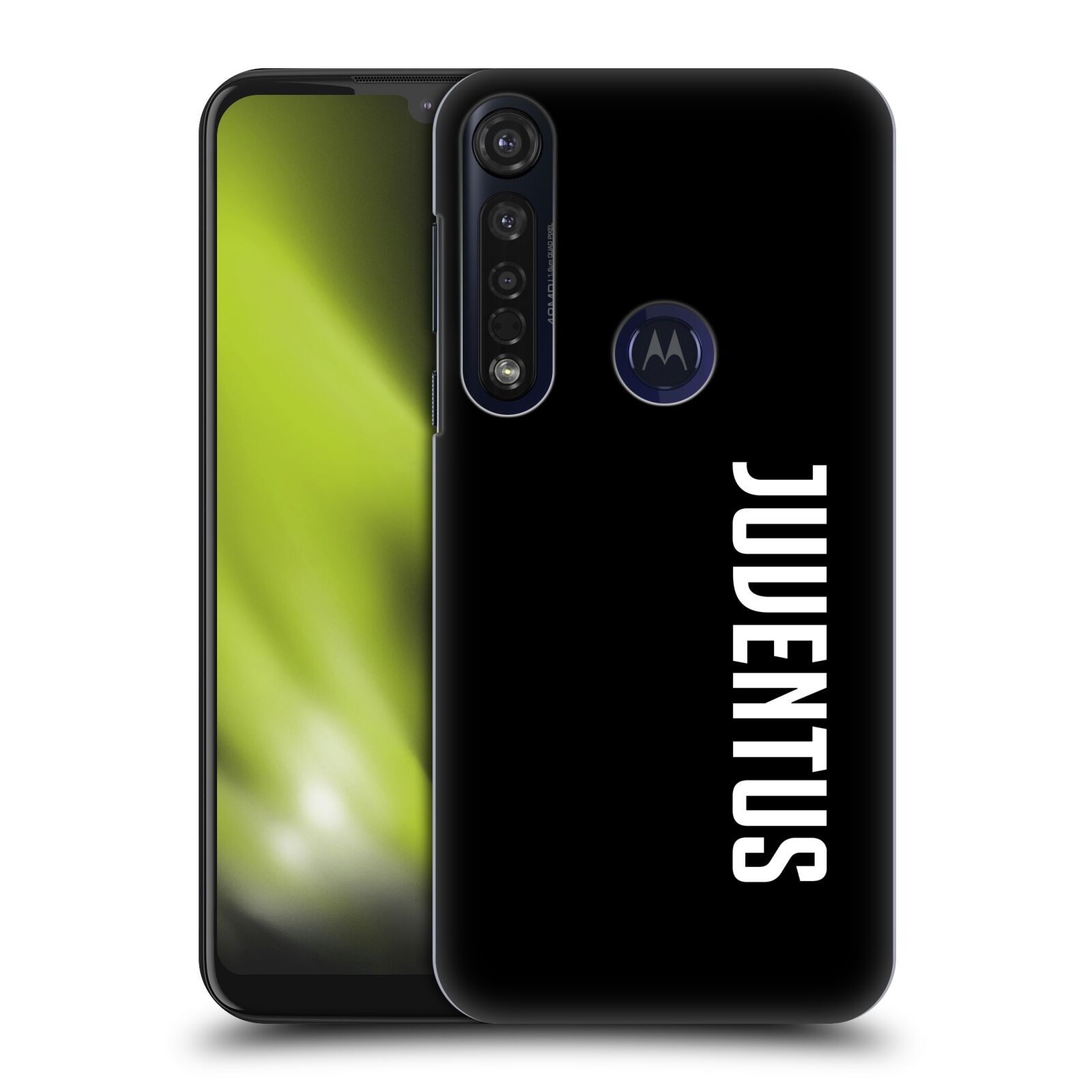 Pouzdro na mobil Motorola Moto G8 PLUS - HEAD CASE - Fotbalový klub Juventus FC černé pozadí velký bílý nápis