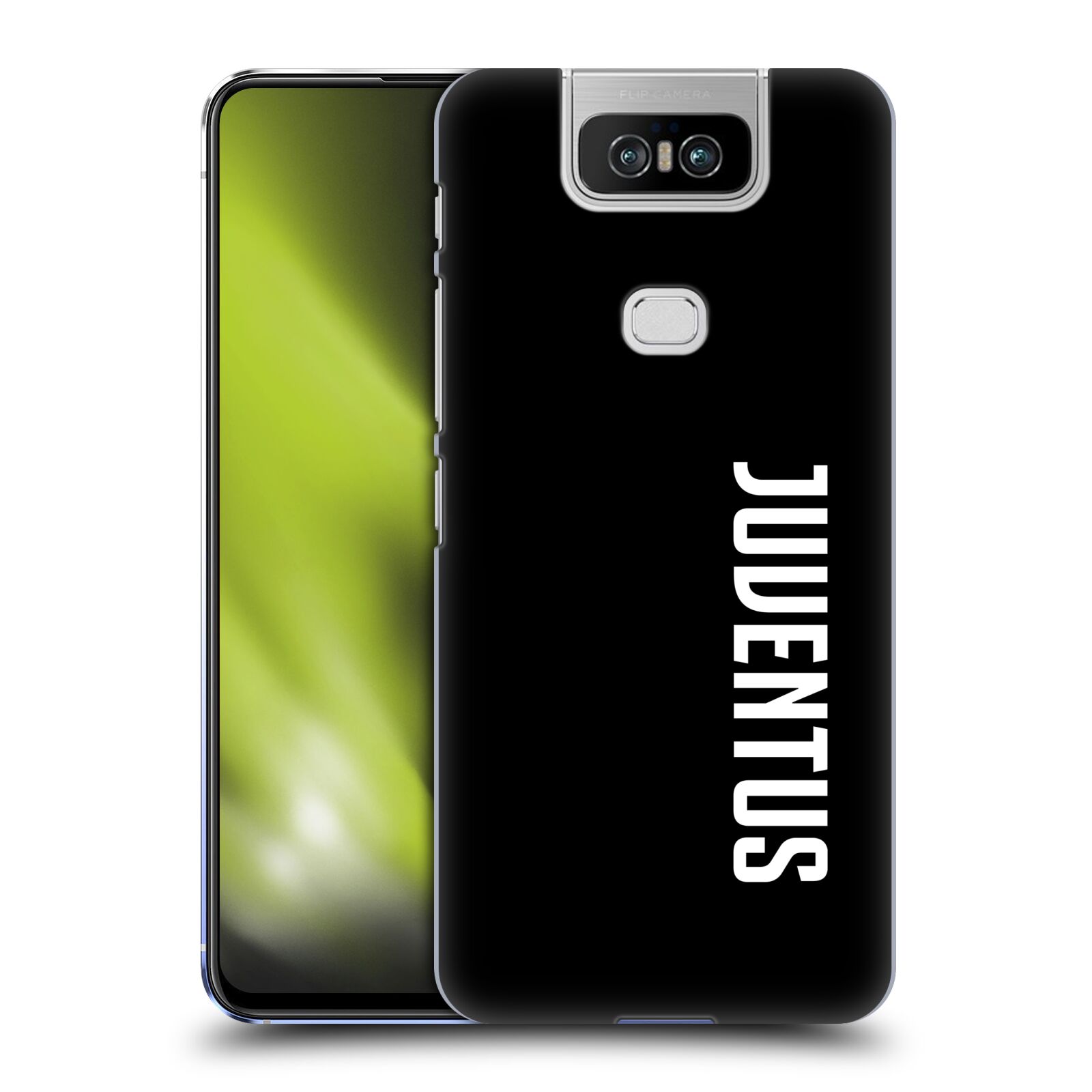 Pouzdro na mobil Asus Zenfone 6 ZS630KL - HEAD CASE - Fotbalový klub Juventus FC černé pozadí velký bílý nápis