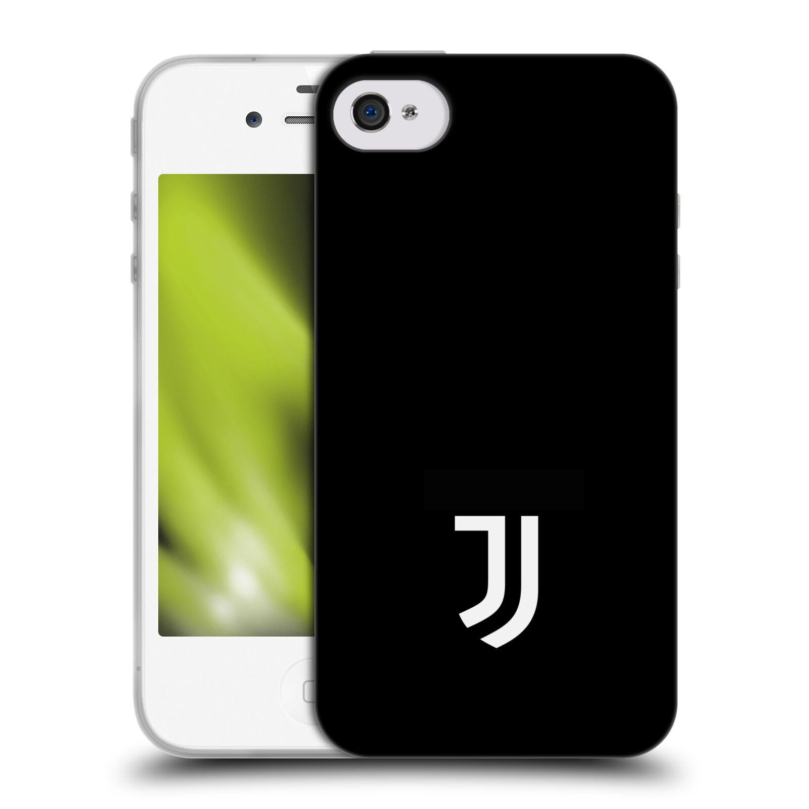 HEAD CASE silikonový obal na mobil Apple Iphone 4/4S Fotbalový klub Juventus FC černé pozadí bílý znak malý